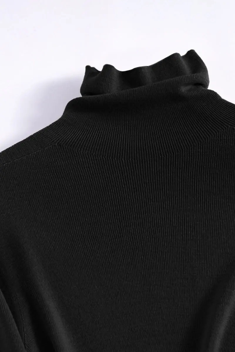 Slim Seamless Wool Turtleneck Sweater with Thumb Holes - MIAOOOO