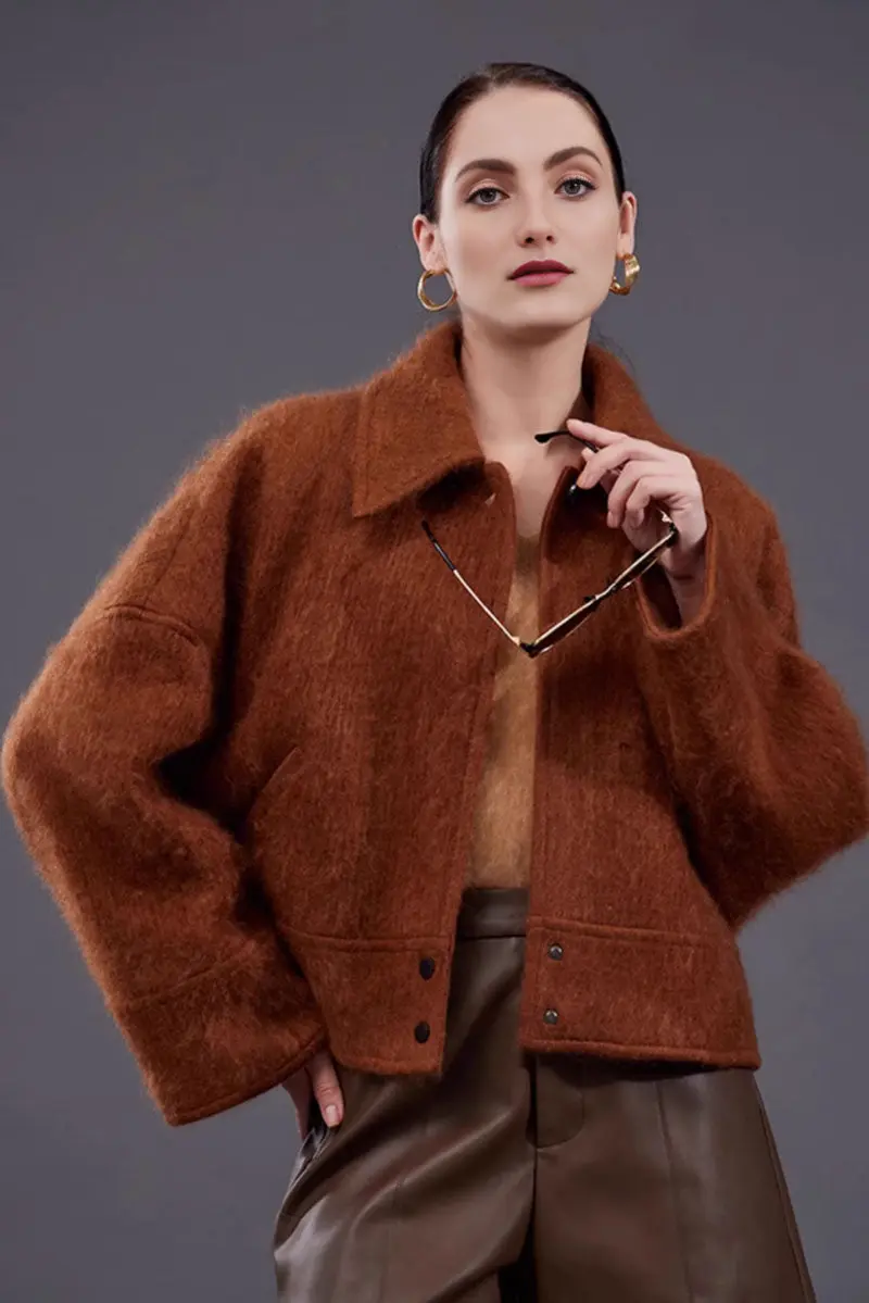 Luxe 100 Cashmere Boxy Cropped Jacket - MIAOOOO