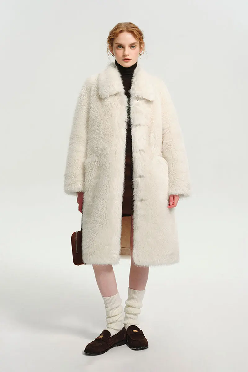 White Long Fox Faux Fur Coat - MIAOOOO