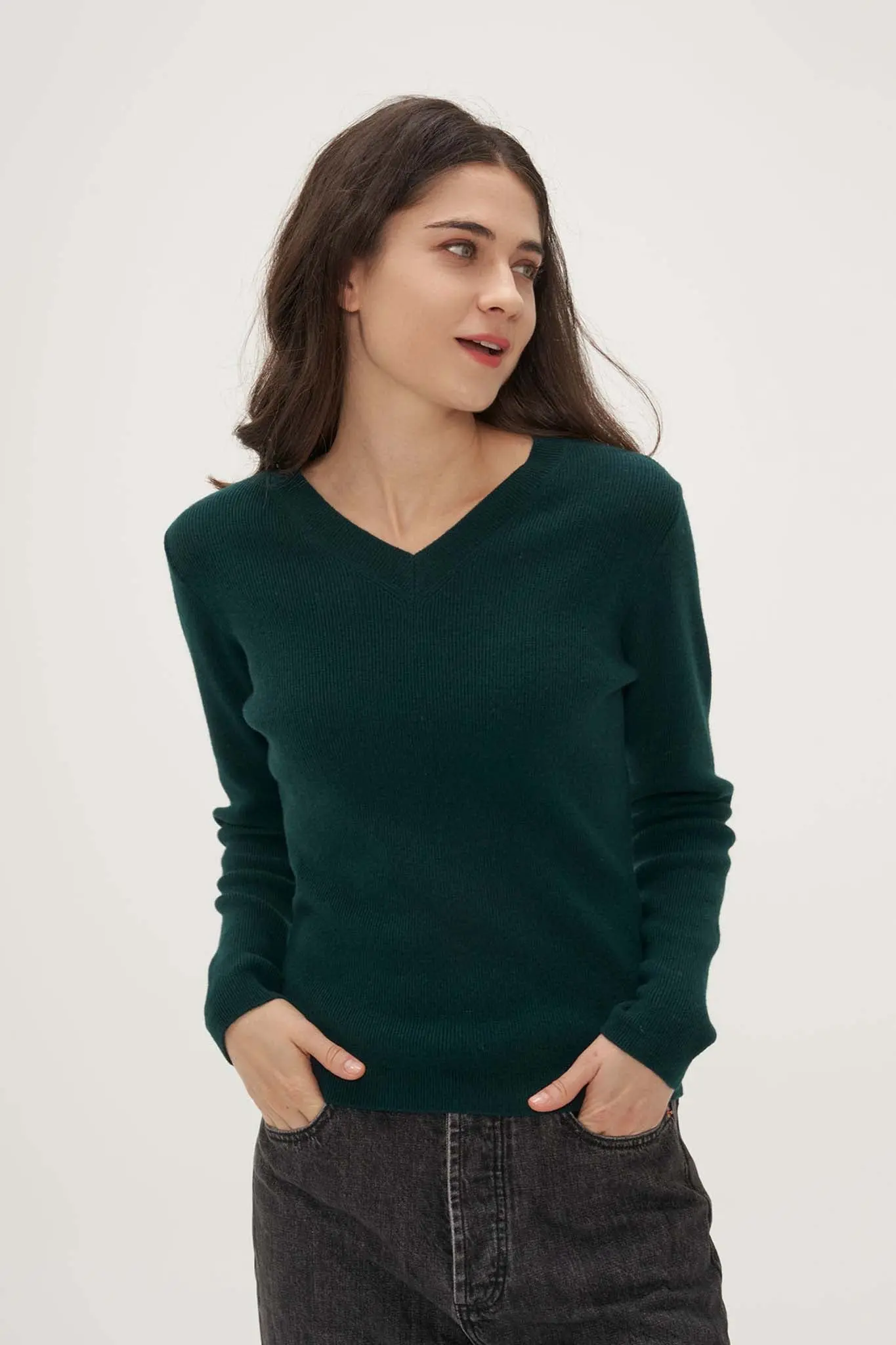 V-Neck Sweater in Cashmere and Wool - MIAOOOO