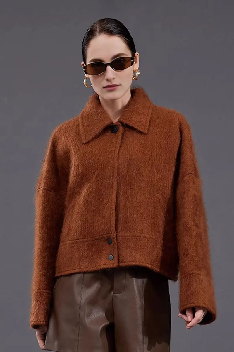 Luxe 100 Cashmere Boxy Cropped Jacket - MIAOOOO