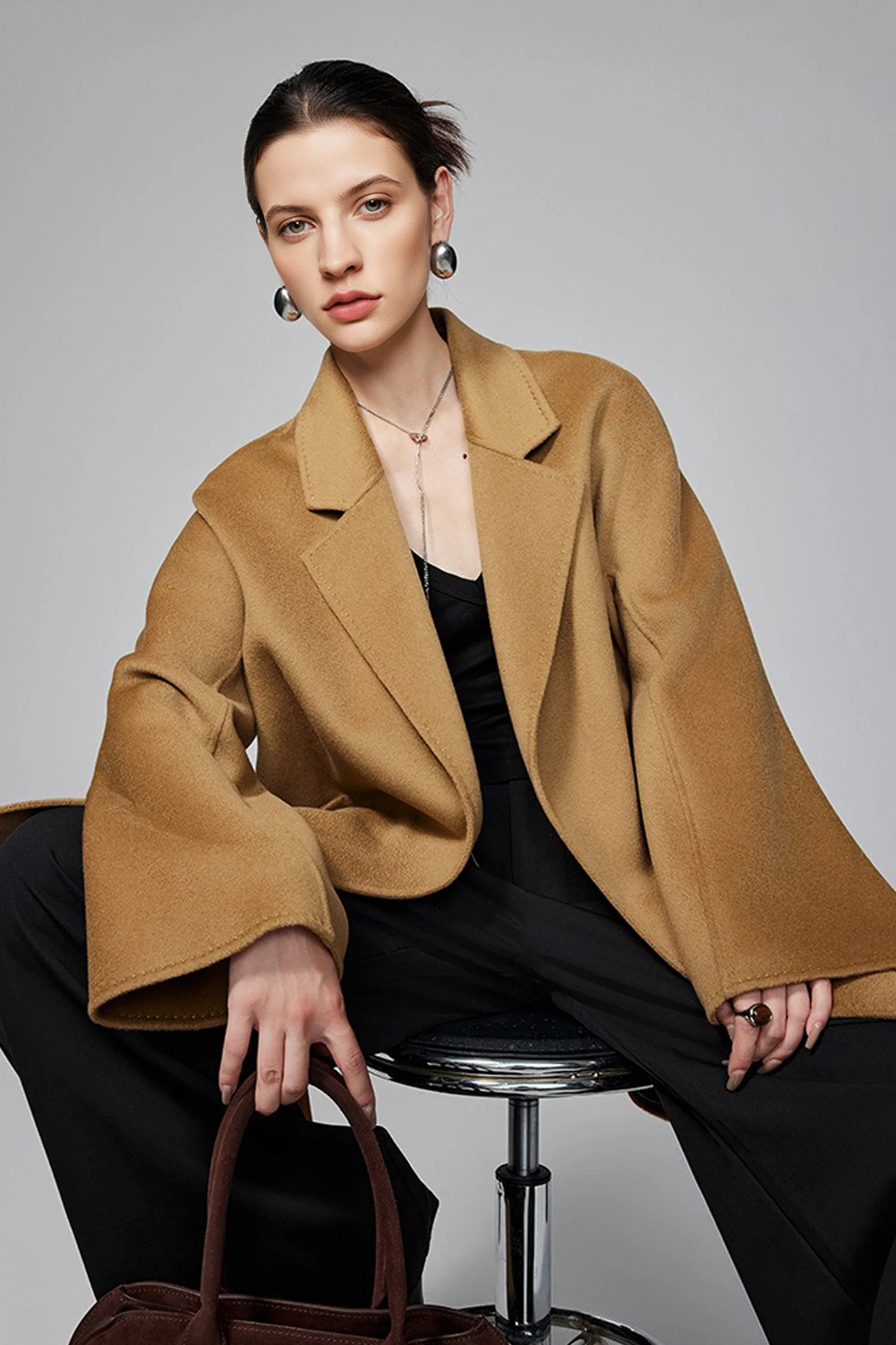 Double-Faced Wool-Cashmere Belted Wrap Coat - MIAOOOO