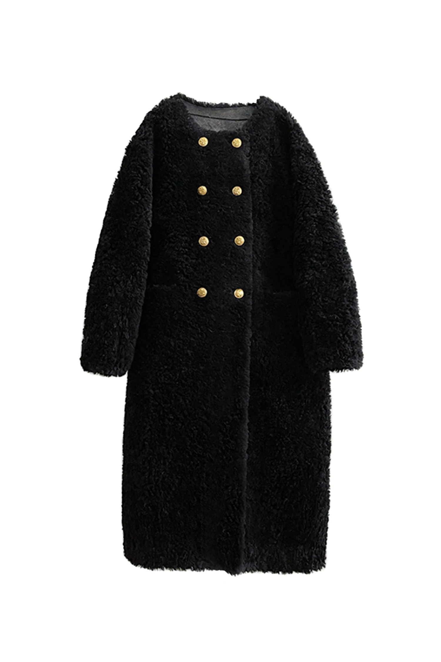 Fluffy Vintage Double Breasted Shearling Teddy Coat - MIAOOOO