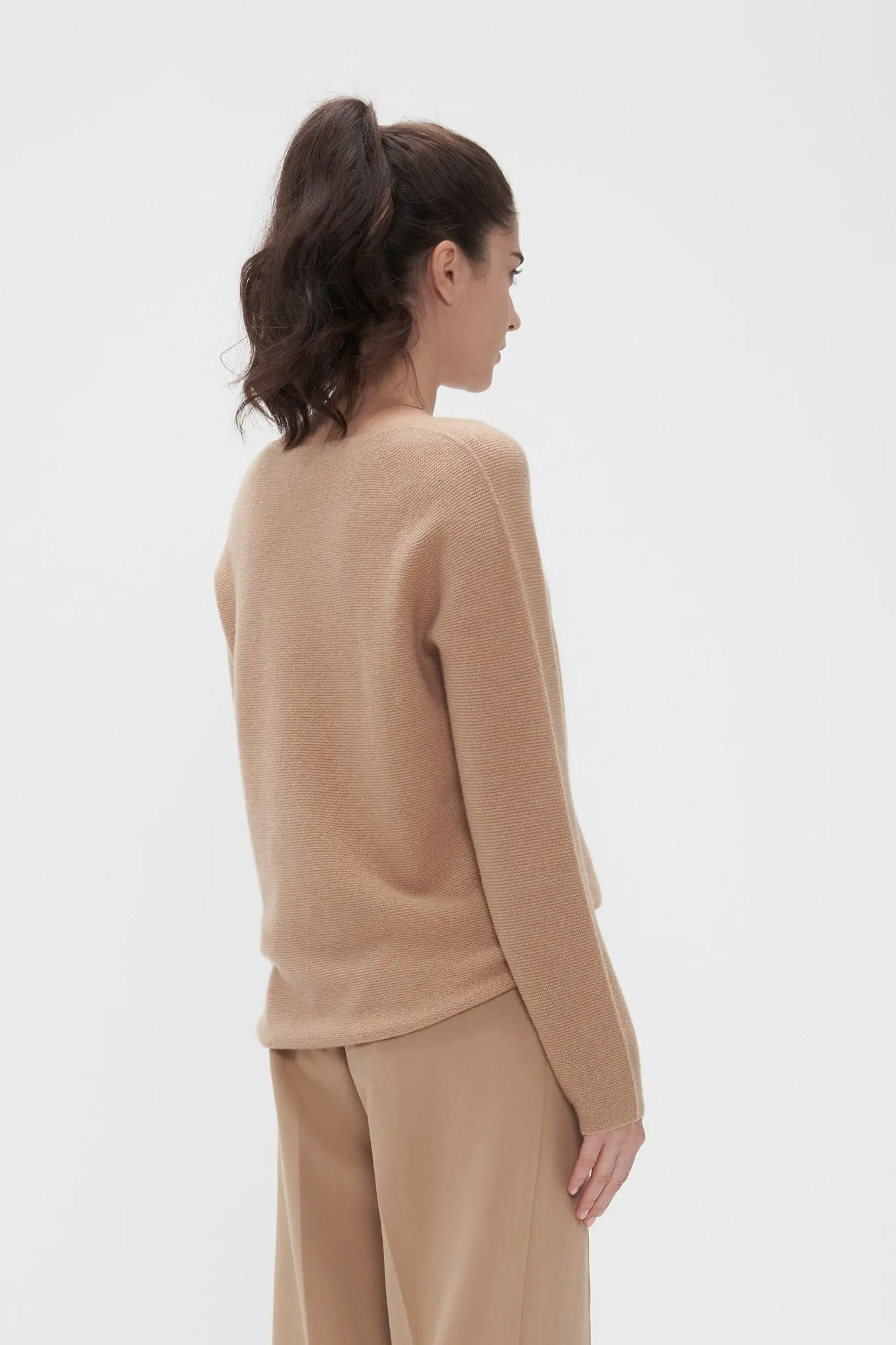 Loose V-Neck Cashmere Sweater - MIAOOOO