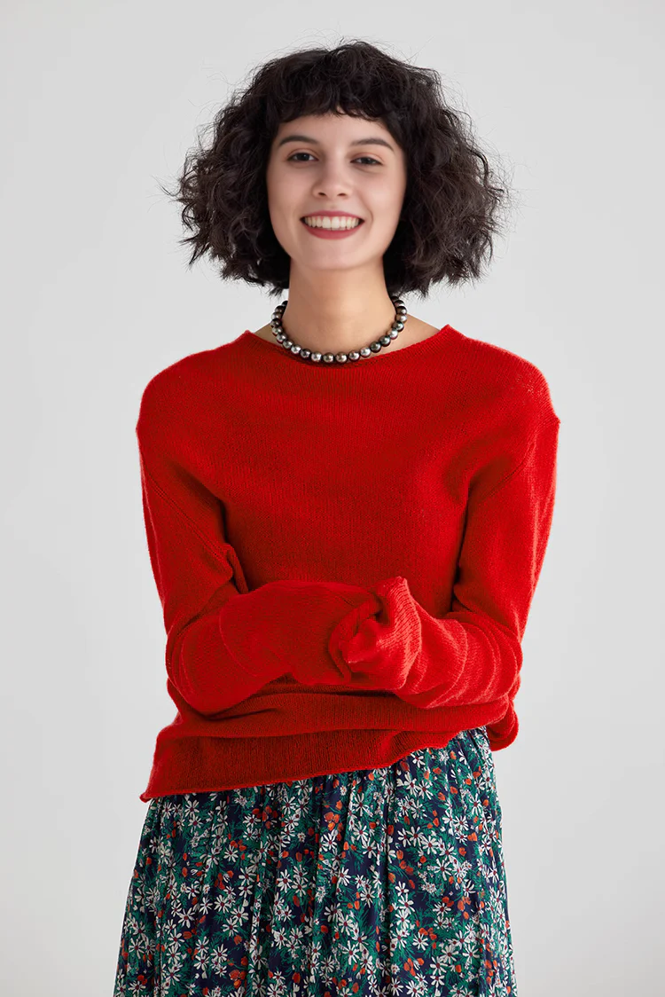 Lightweight Cashmere Crew Neck Sweater - MIAOOOO