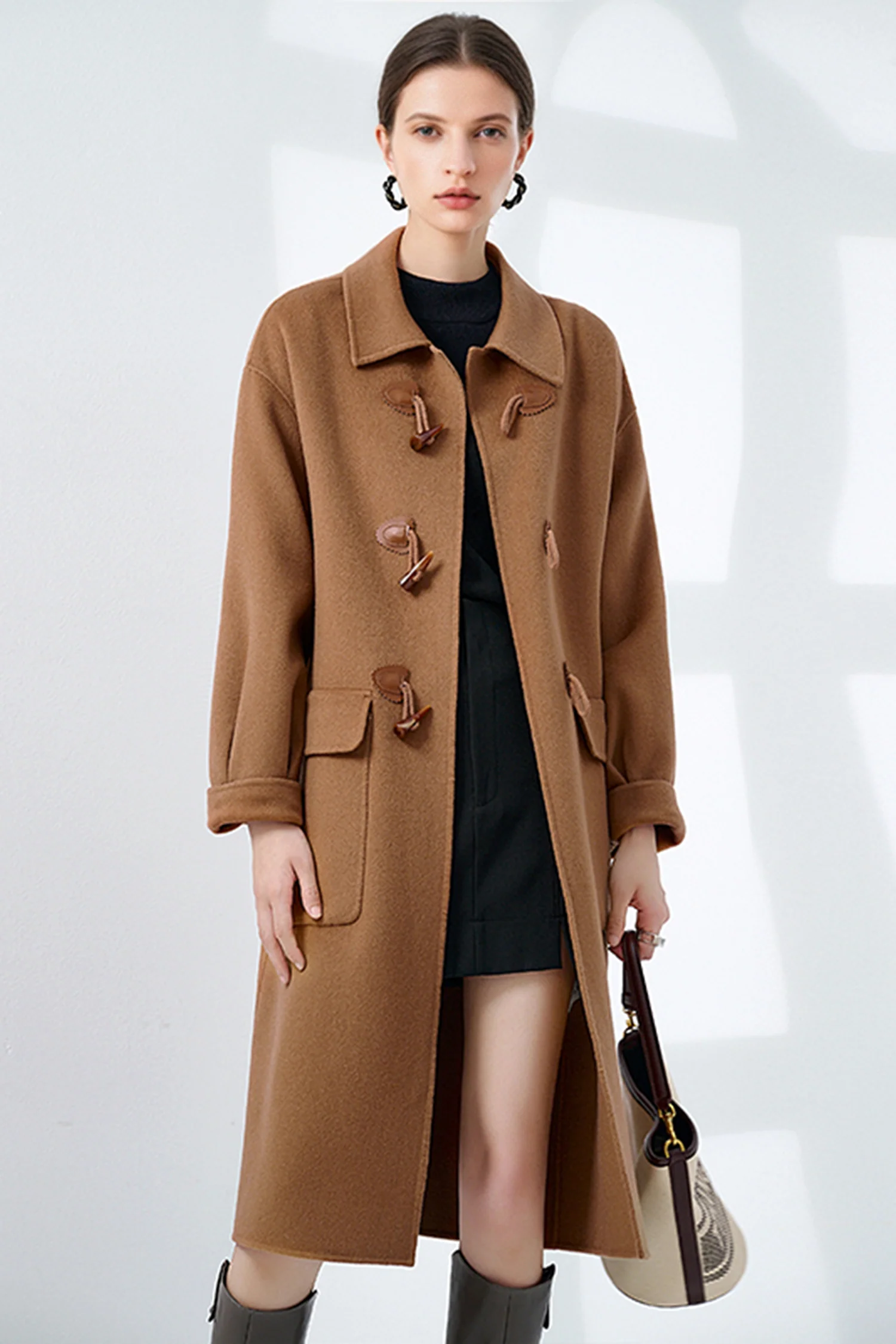 Classic Handcrafted Double-Faced Cashmere Duffle Coat - MIAOOOO