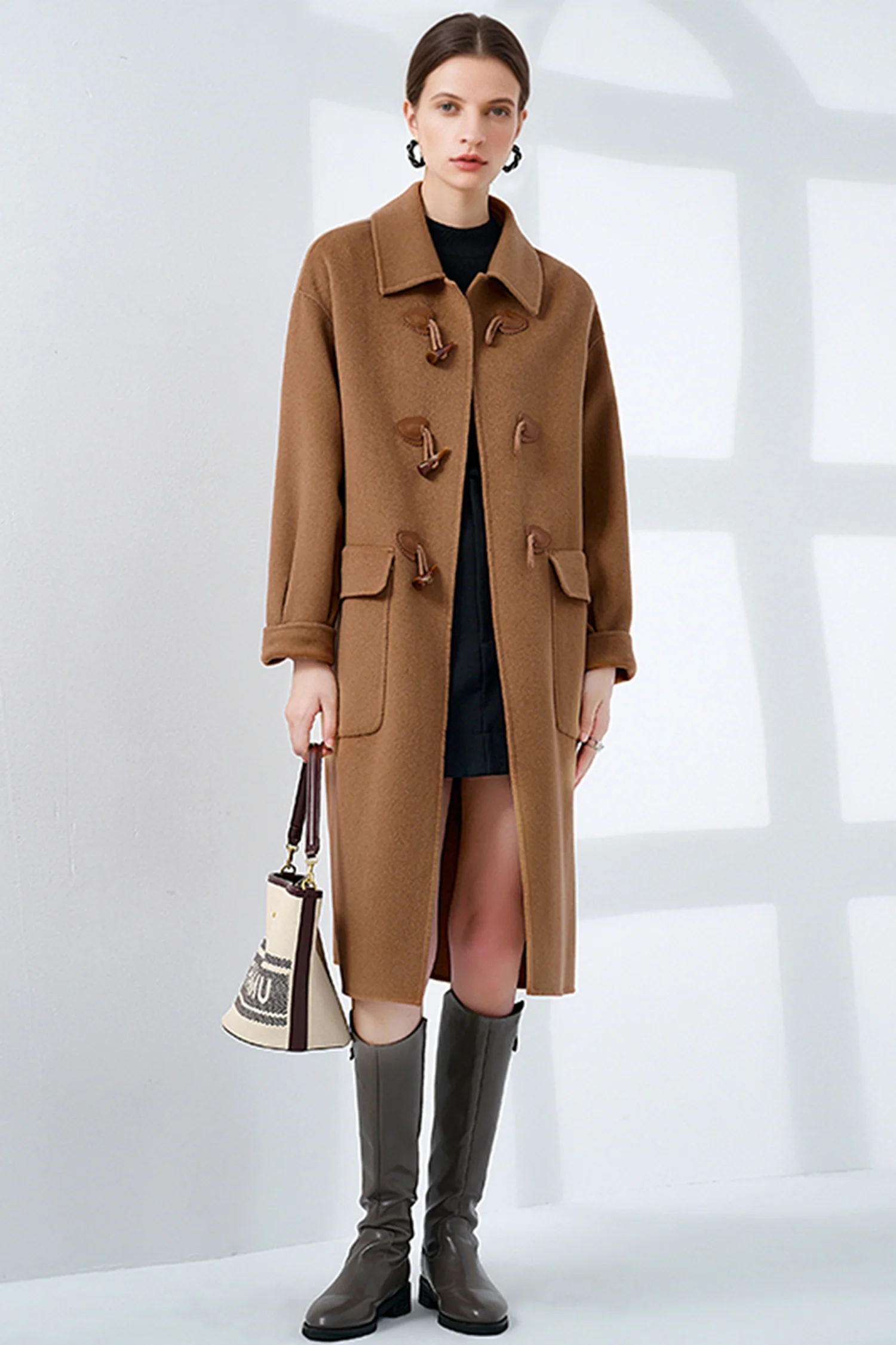 Classic Handcrafted Double-Faced Cashmere Duffle Coat - MIAOOOO