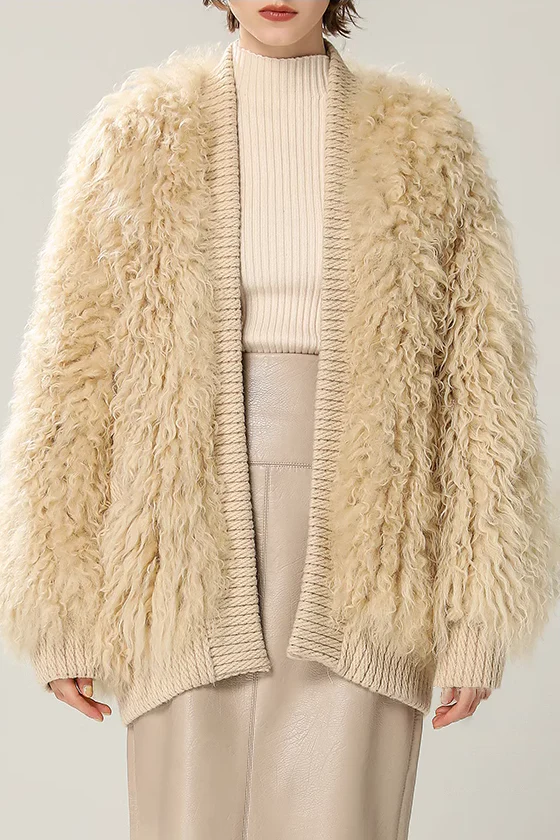 Lightweight Mid-length Shearling Coat - MIAOOOO