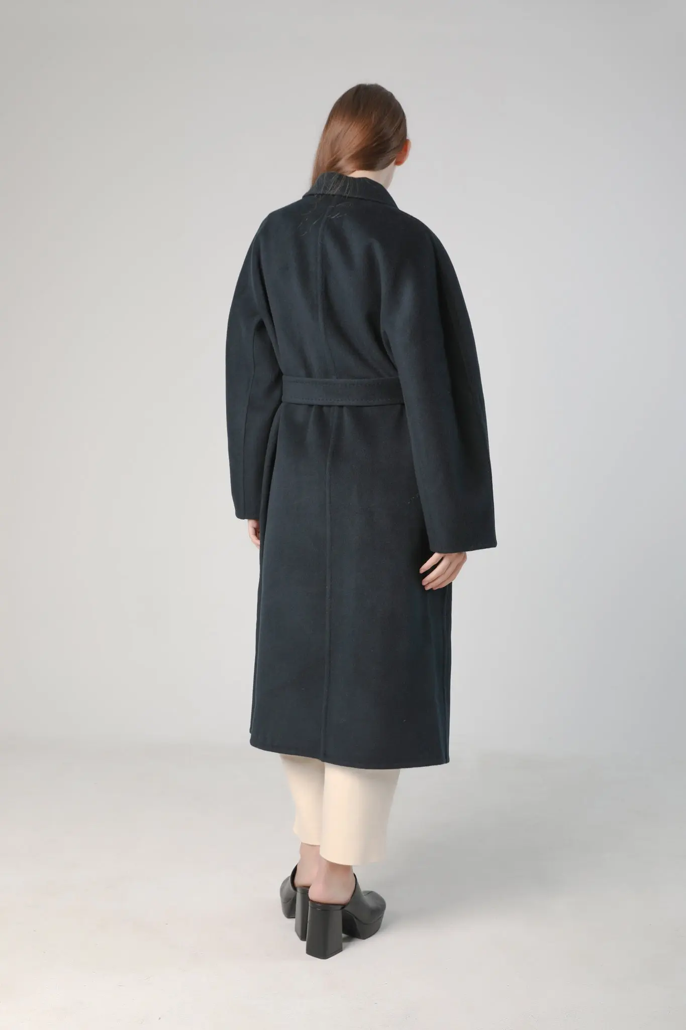 Women's Woolen Coat With Belt - MIAOOOO