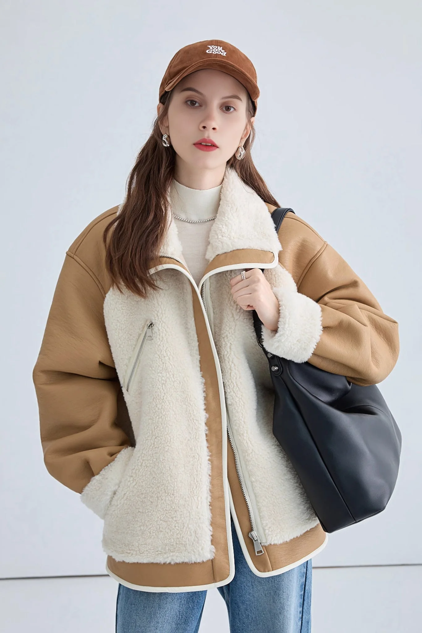 Integrated Shearling Faux Fur Jacket - MIAOOOO