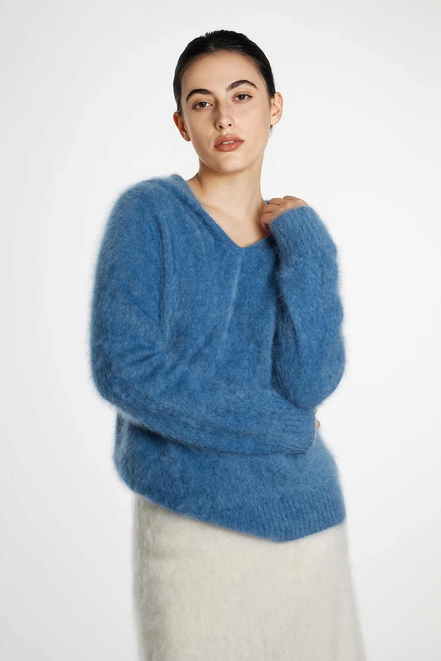 Ultrafine Seamless Brushed Cashmere Sweater Hoodie - MIAOOOO