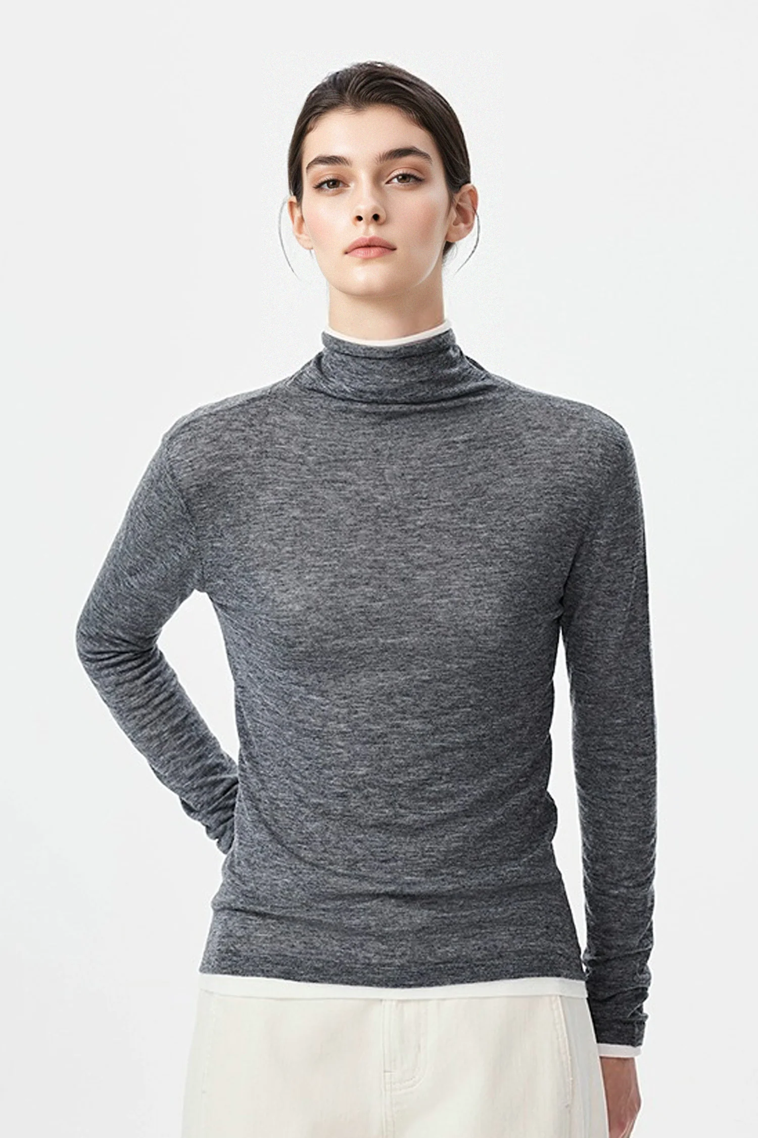 Featherlight Air-Spun Merino Turtleneck Base Layer - MIAOOOO