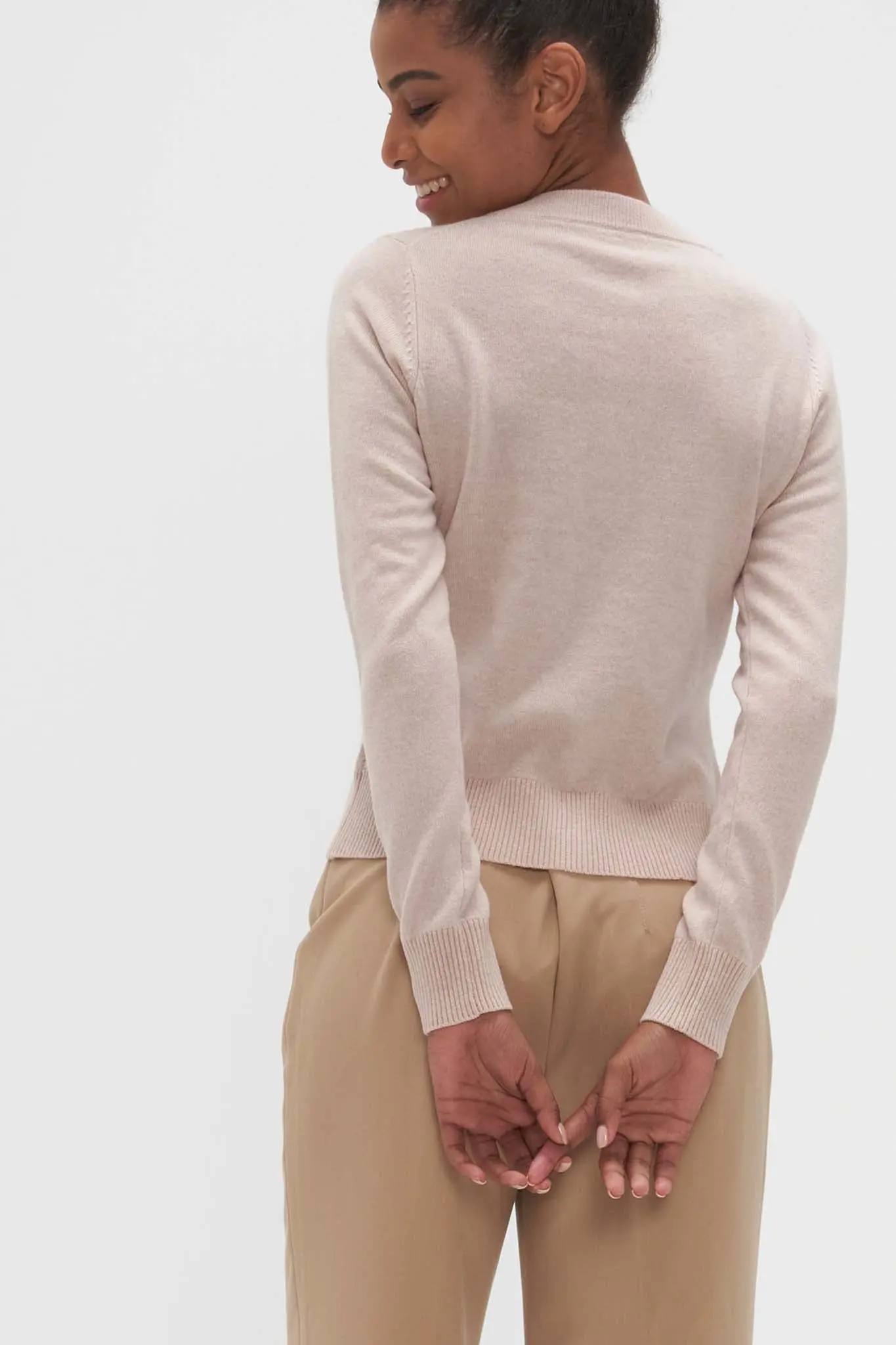 Crewneck Cardigan in Cashmere and Wool - MIAOOOO