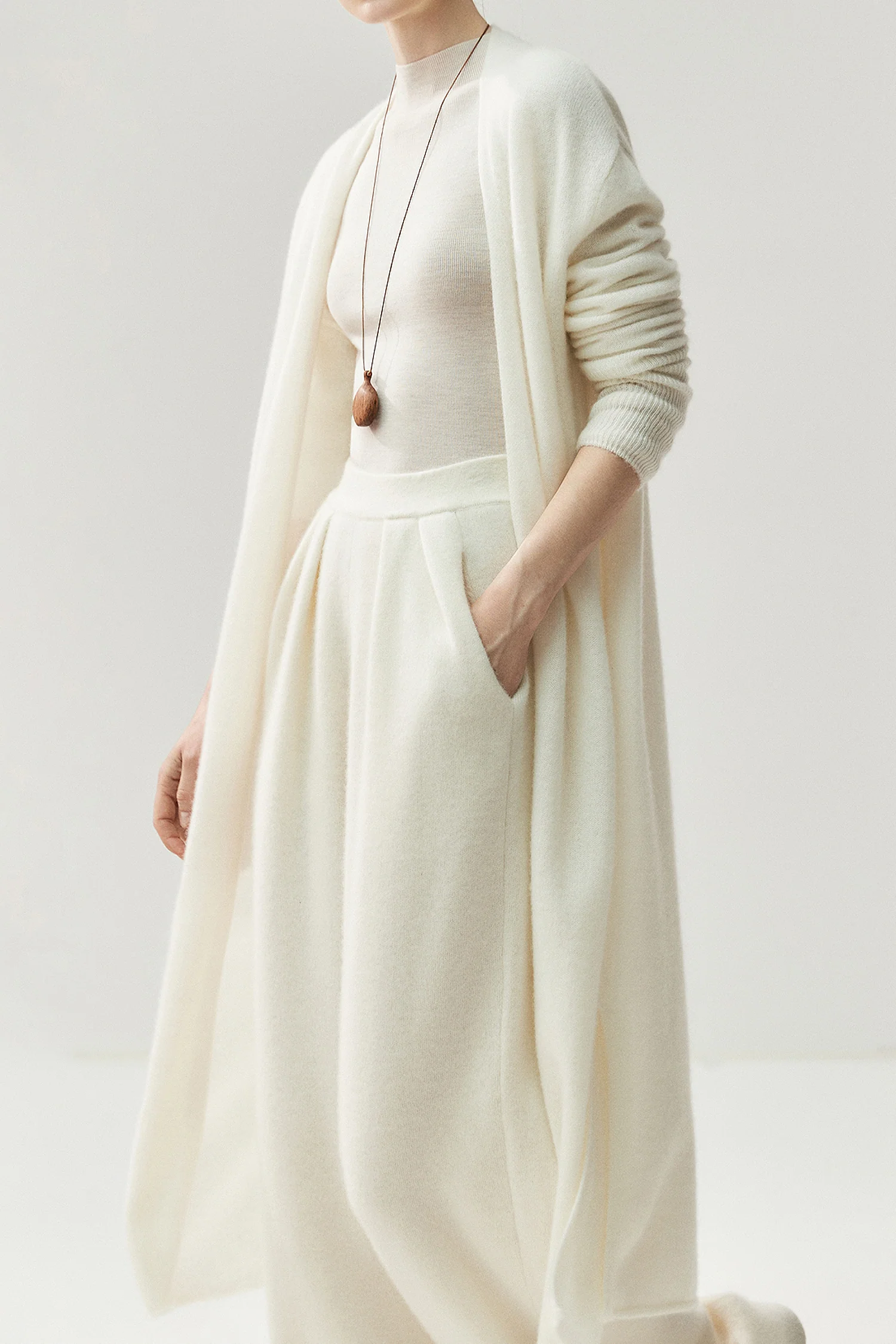 Could-Soft Cashmere-Merino Open-Front Duster Cardigan - MIAOOOO