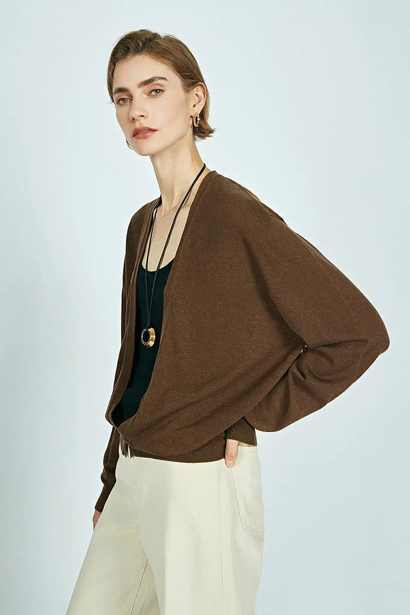 Fine-Knit One-Button V-Neck Cardigan - MIAOOOO