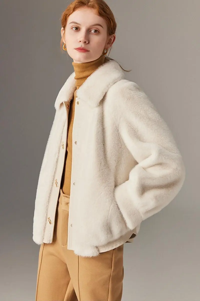 Faux Mink Fur Bomber Jacket - MIAOOOO