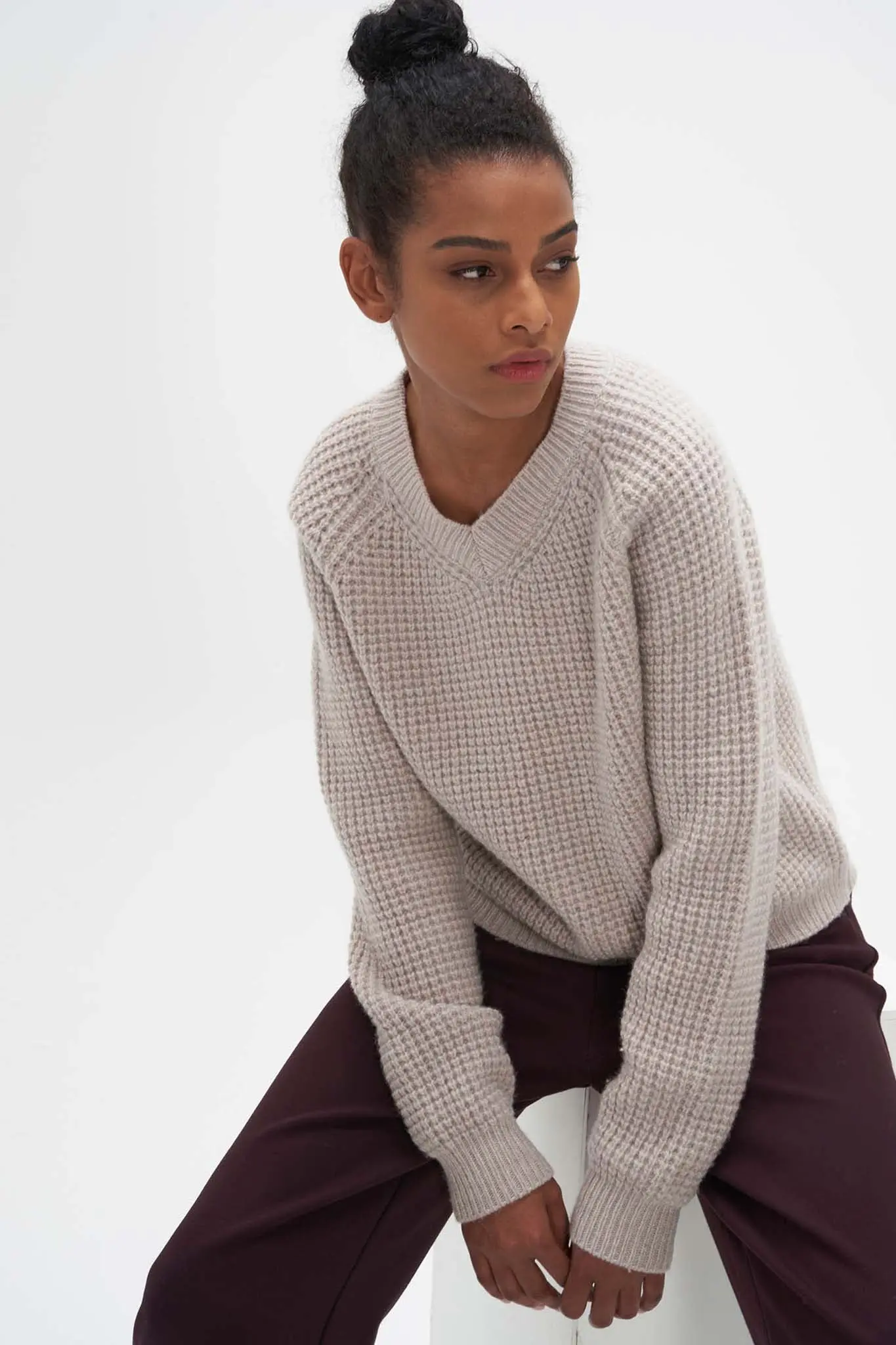 Block Stitch Wool Sweater - MIAOOOO