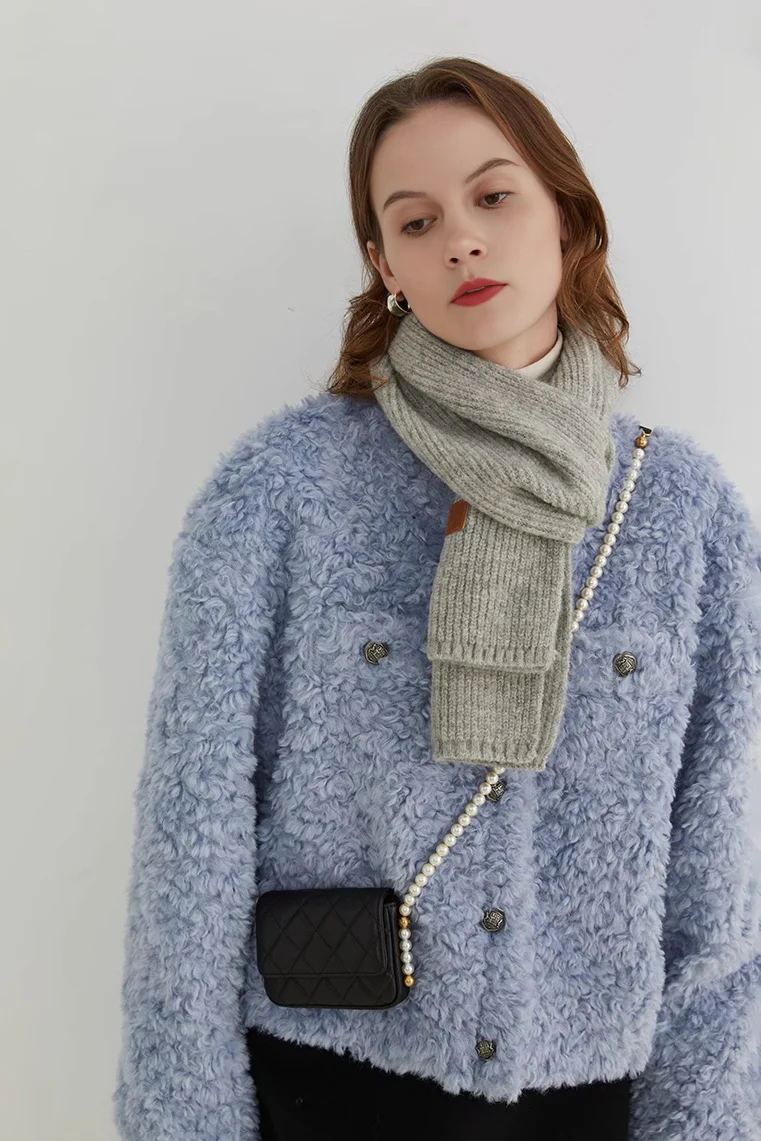 Sonata Blue Chic Shearling Jacket - MIAOOOO