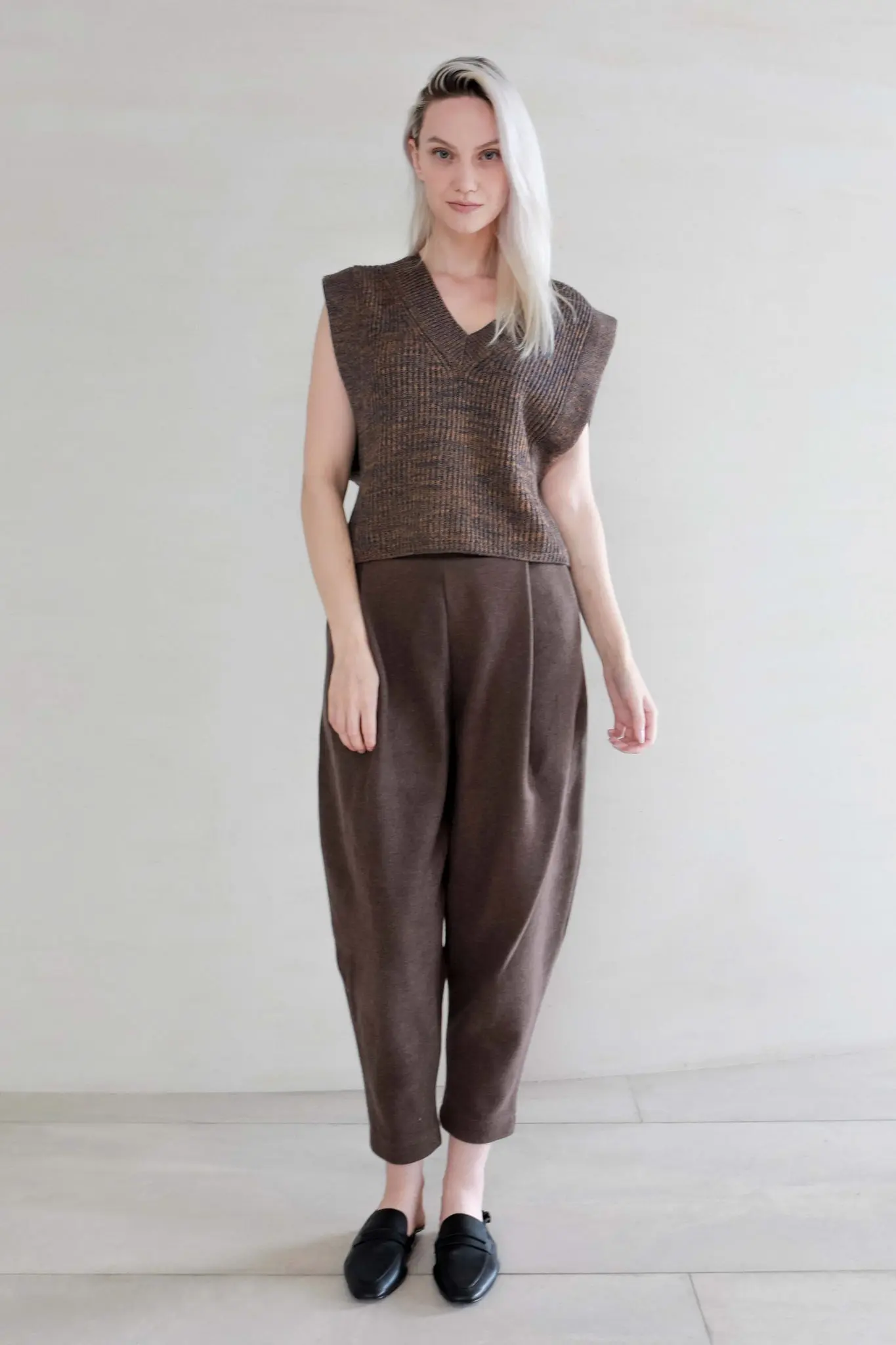 Boxy Sweater Vest in Wool - MIAOOOO