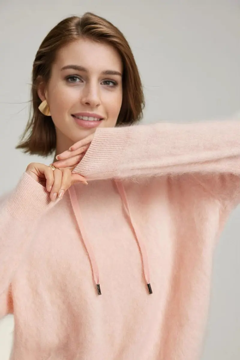 Pure Brushed Cashmere Hoodie Sweater - MIAOOOO