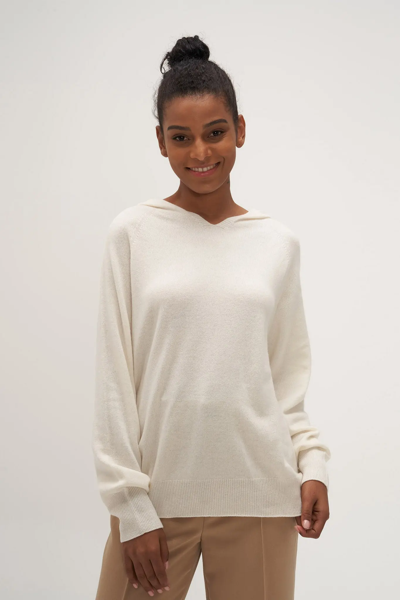 Relaxed Hoodie in Cashmere and Wool - MIAOOOO
