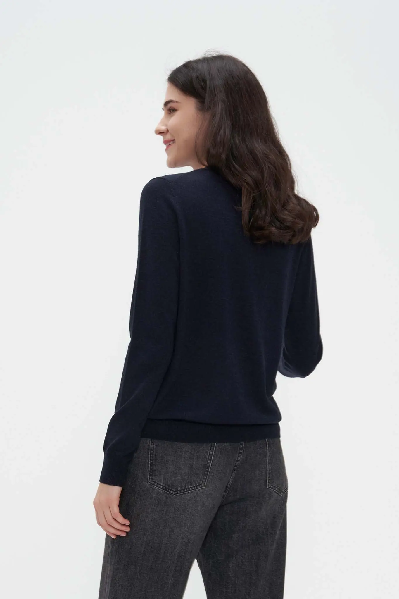 Merino Wool Mock Neck Sweater - MIAOOOO