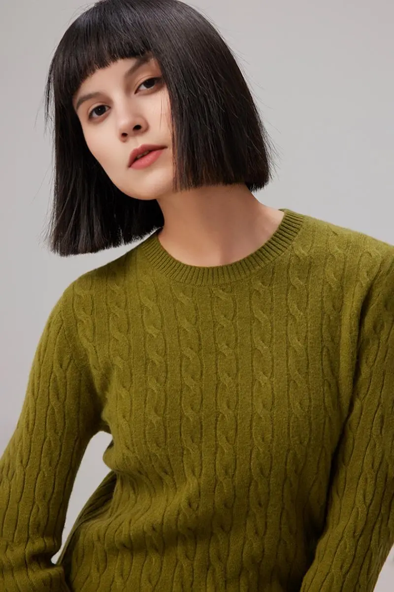 Vintage Cable Knit Crewneck Sweater - MIAOOOO