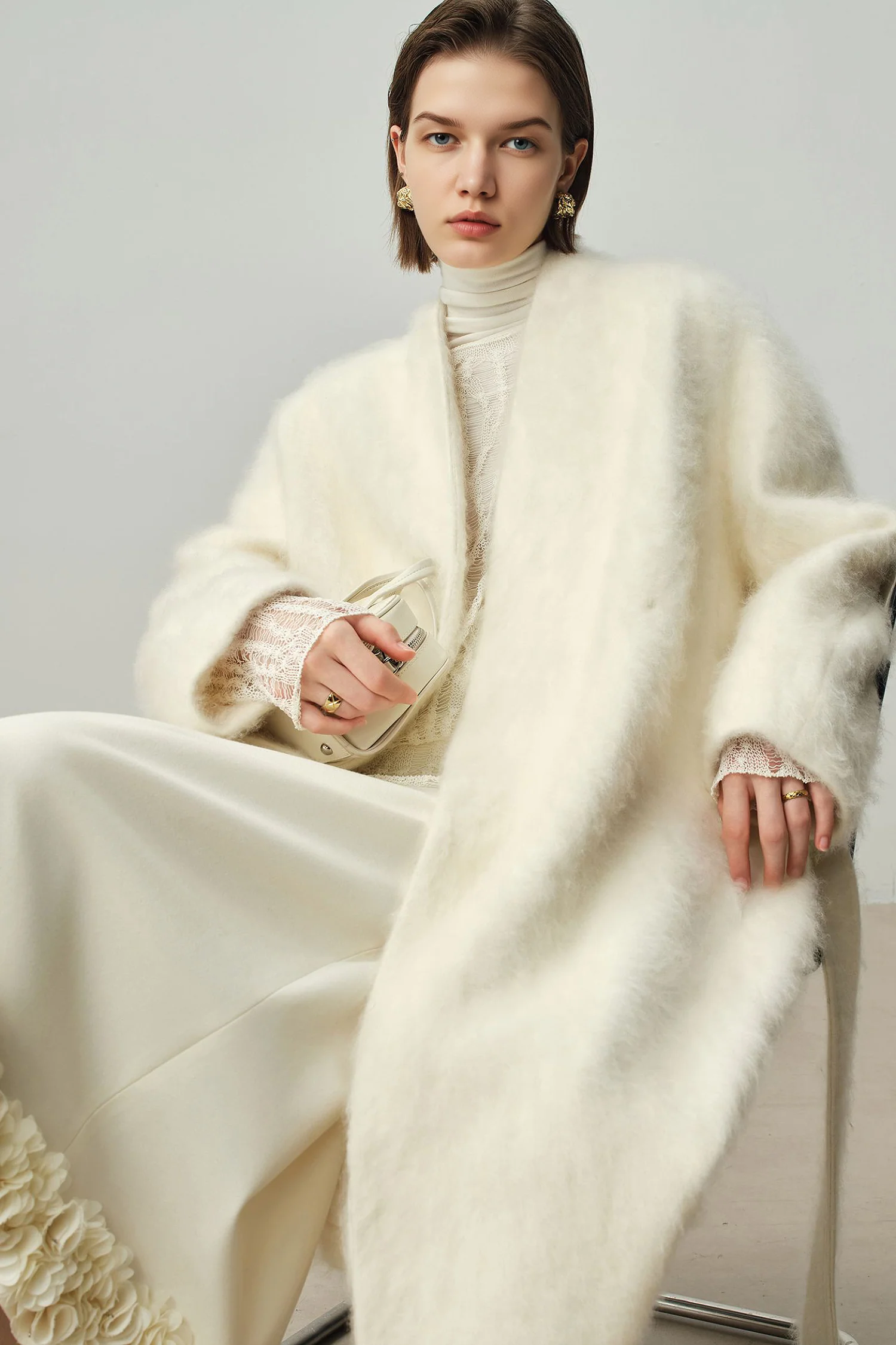 Luxe Handmade Brushed Wool Belted Wrap Coat - MIAOOOO