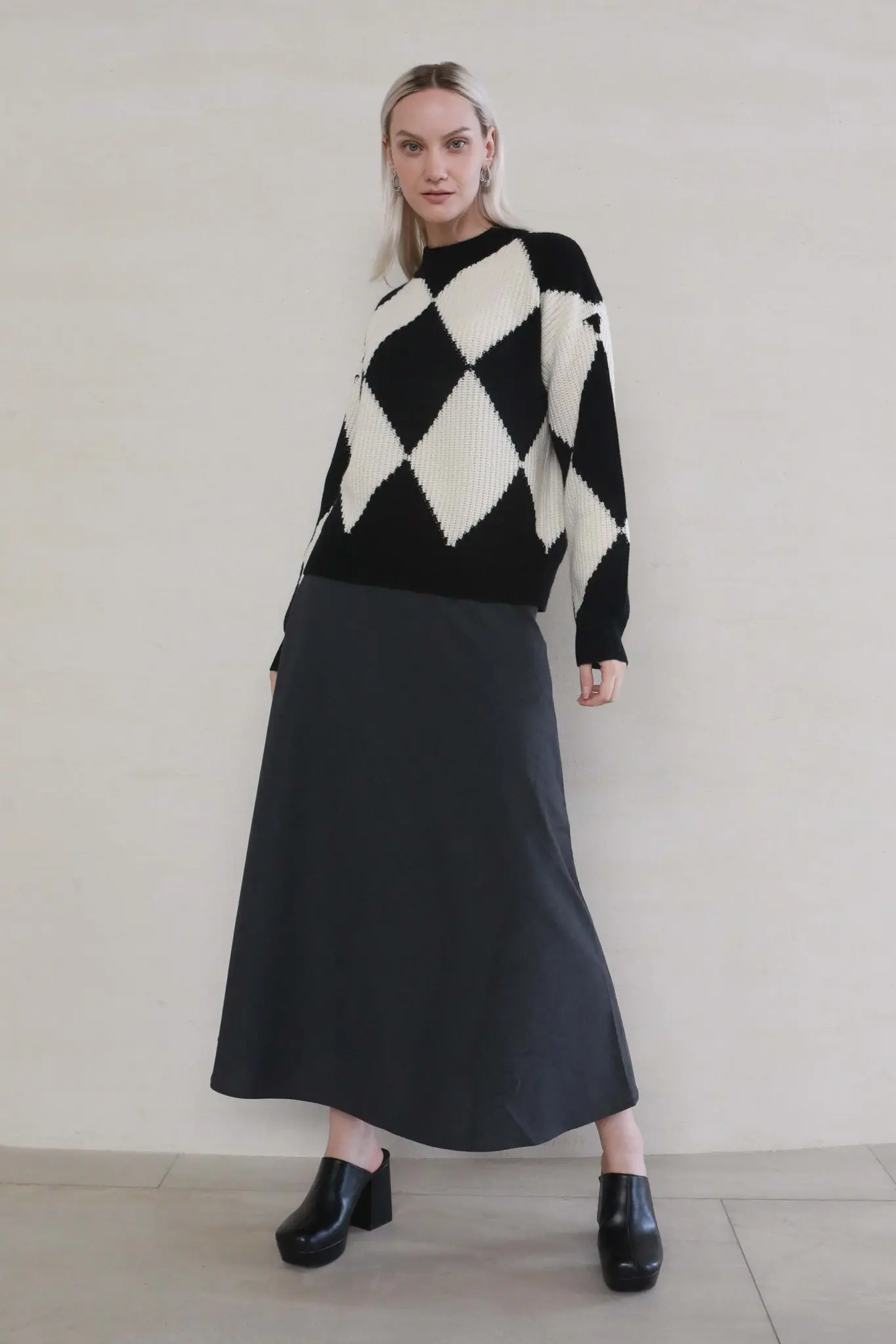 Harlequin Sweater in Wool and Cashmere - MIAOOOO