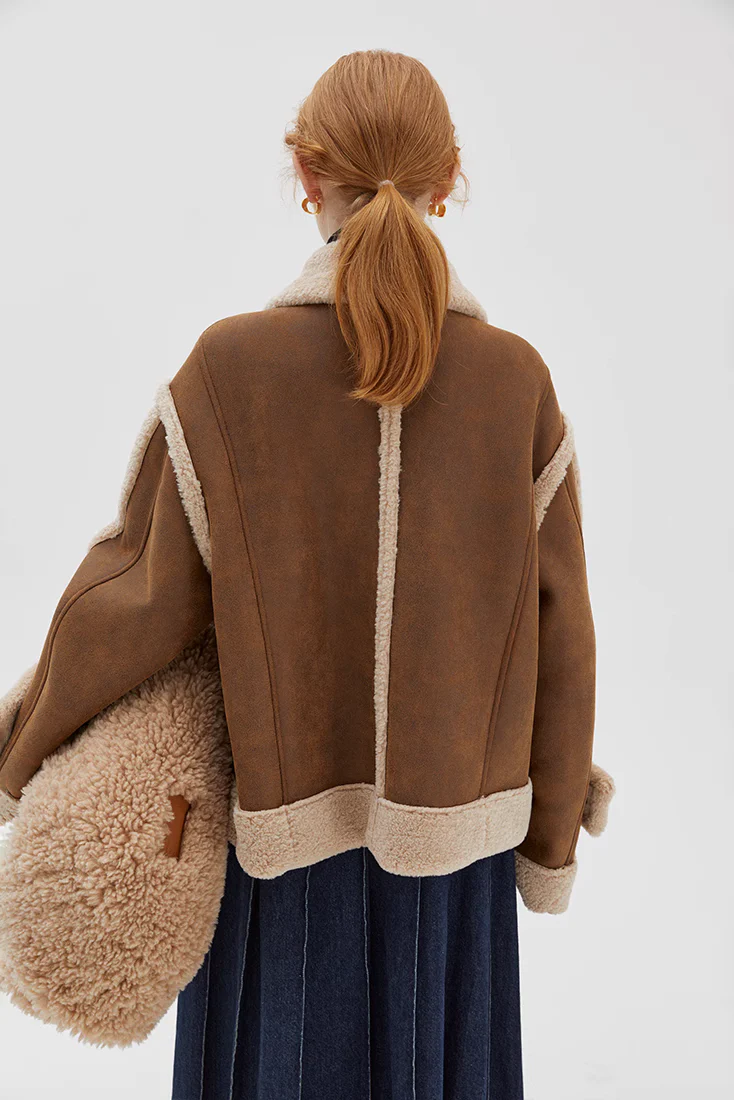 Vintage Preppy Shearling Jacket - MIAOOOO