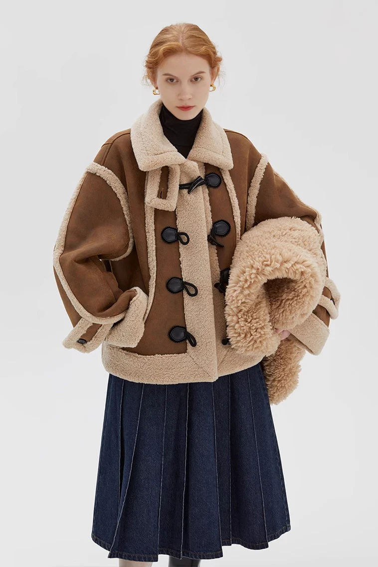 Vintage Preppy Shearling Jacket - MIAOOOO