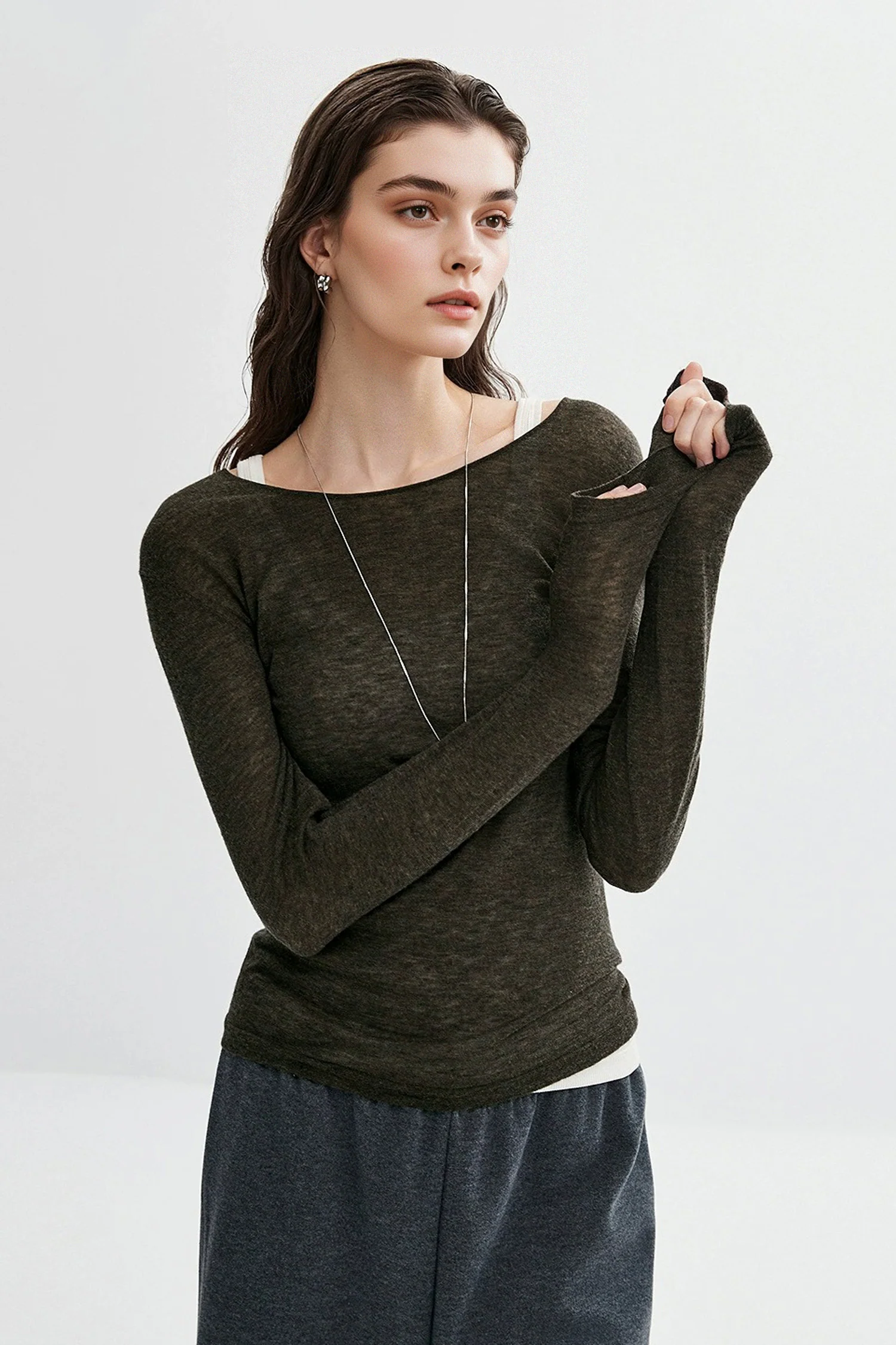 Featherlight Air-Spun Merino Boatneck Base Layer - MIAOOOO