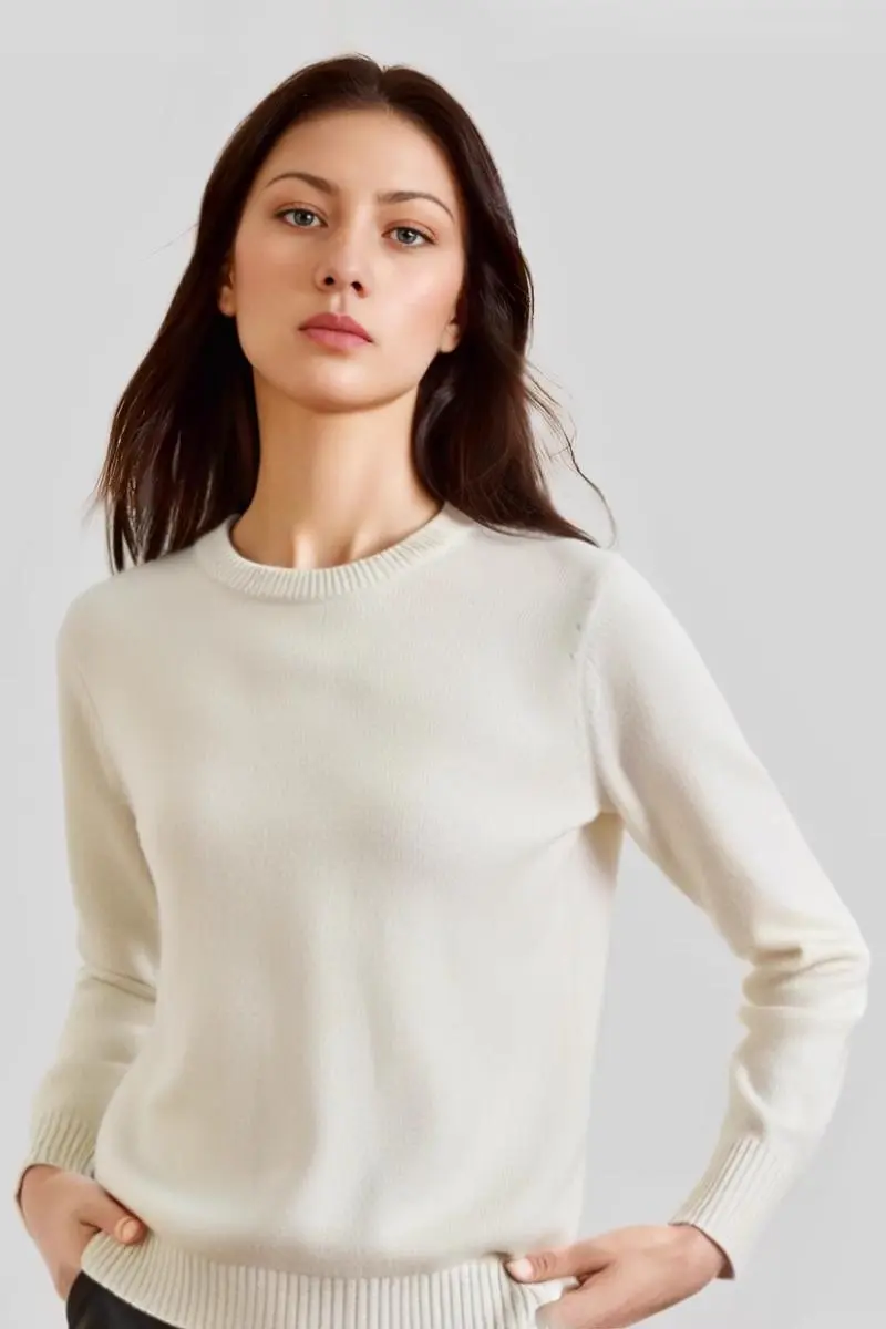 Classic Heavyweight 100 Cashmere Crewneck Sweater - MIAOOOO