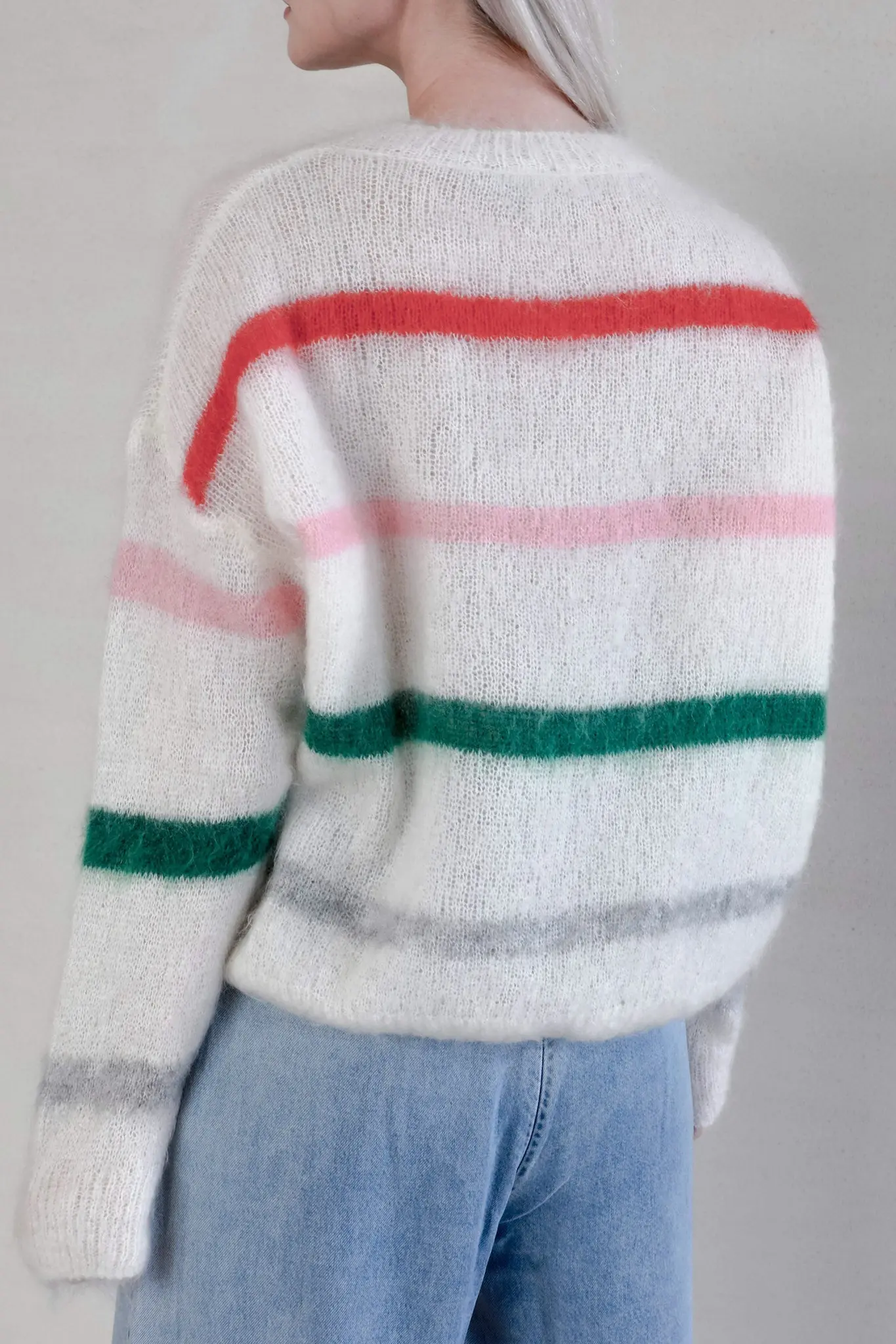 Colorful Striped Sweater in Mohair Blend - MIAOOOO