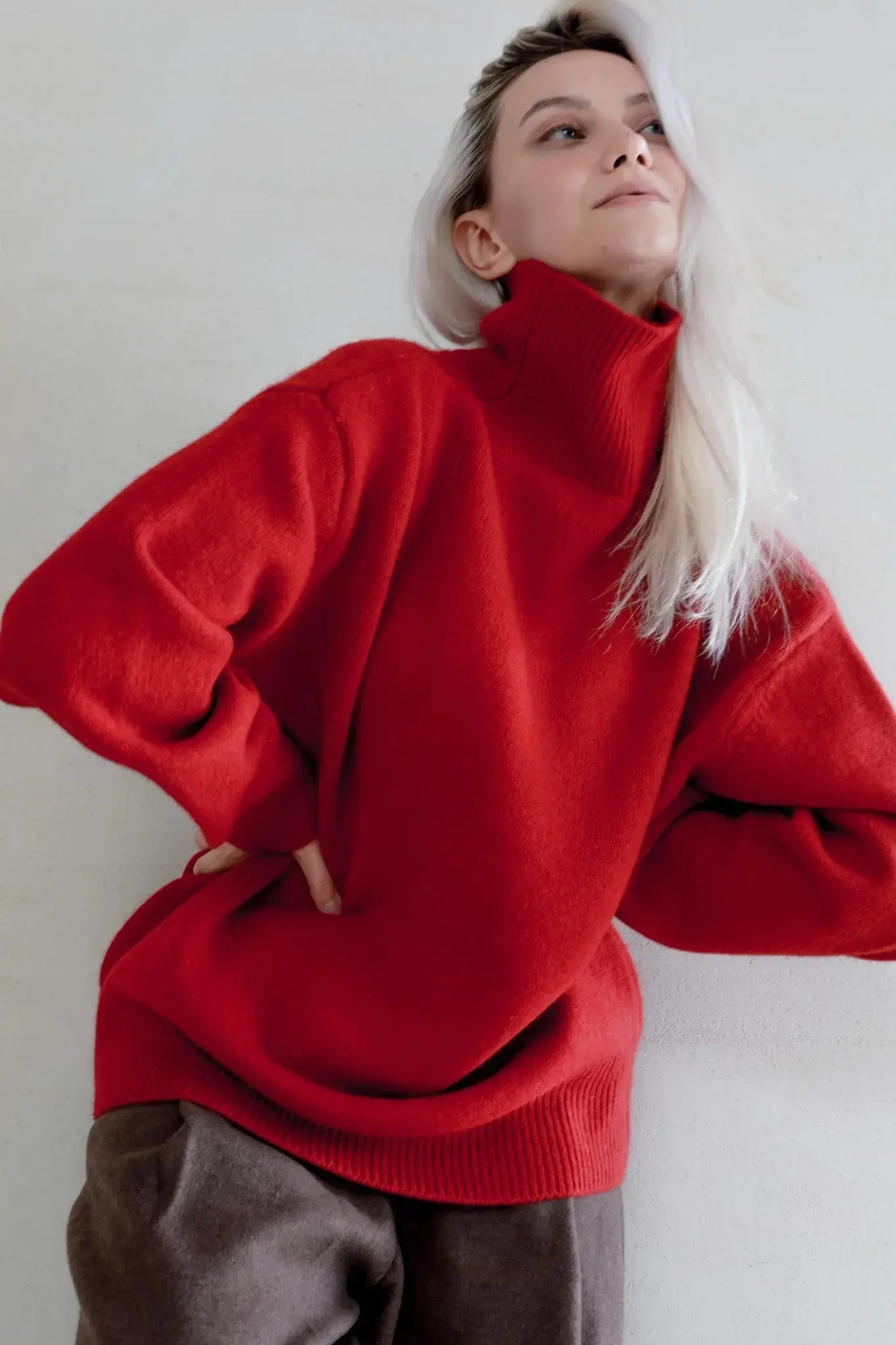 Oversized Turtleneck Sweater in Cashmere and Wool - MIAOOOO
