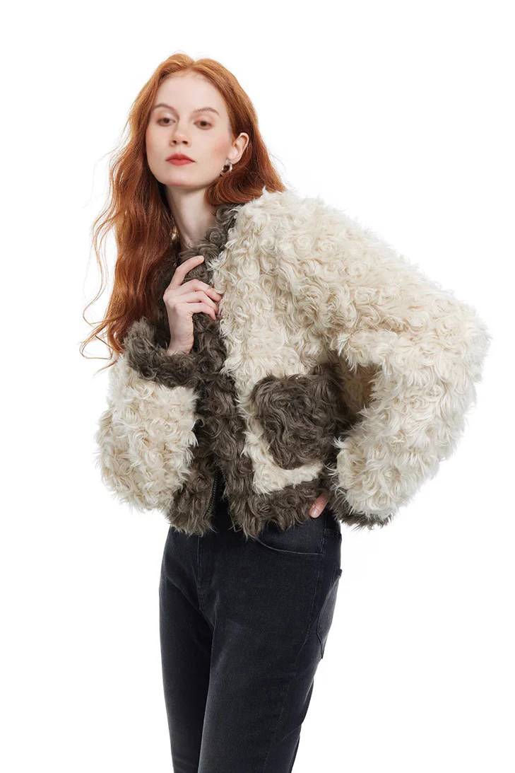 Cropped Faux Fur Jacket - MIAOOOO