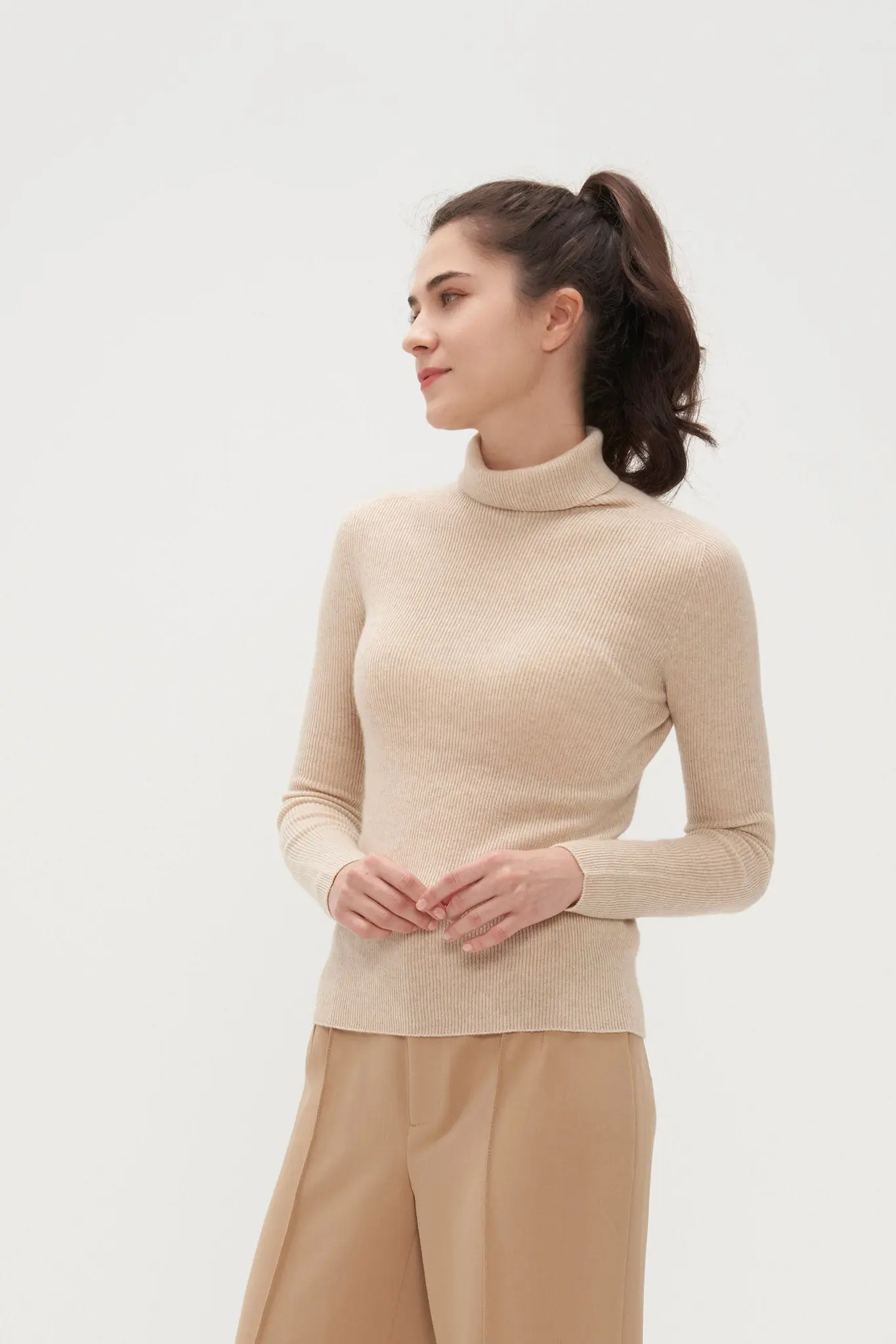 Slim Cashmere Turtleneck Sweater - MIAOOOO