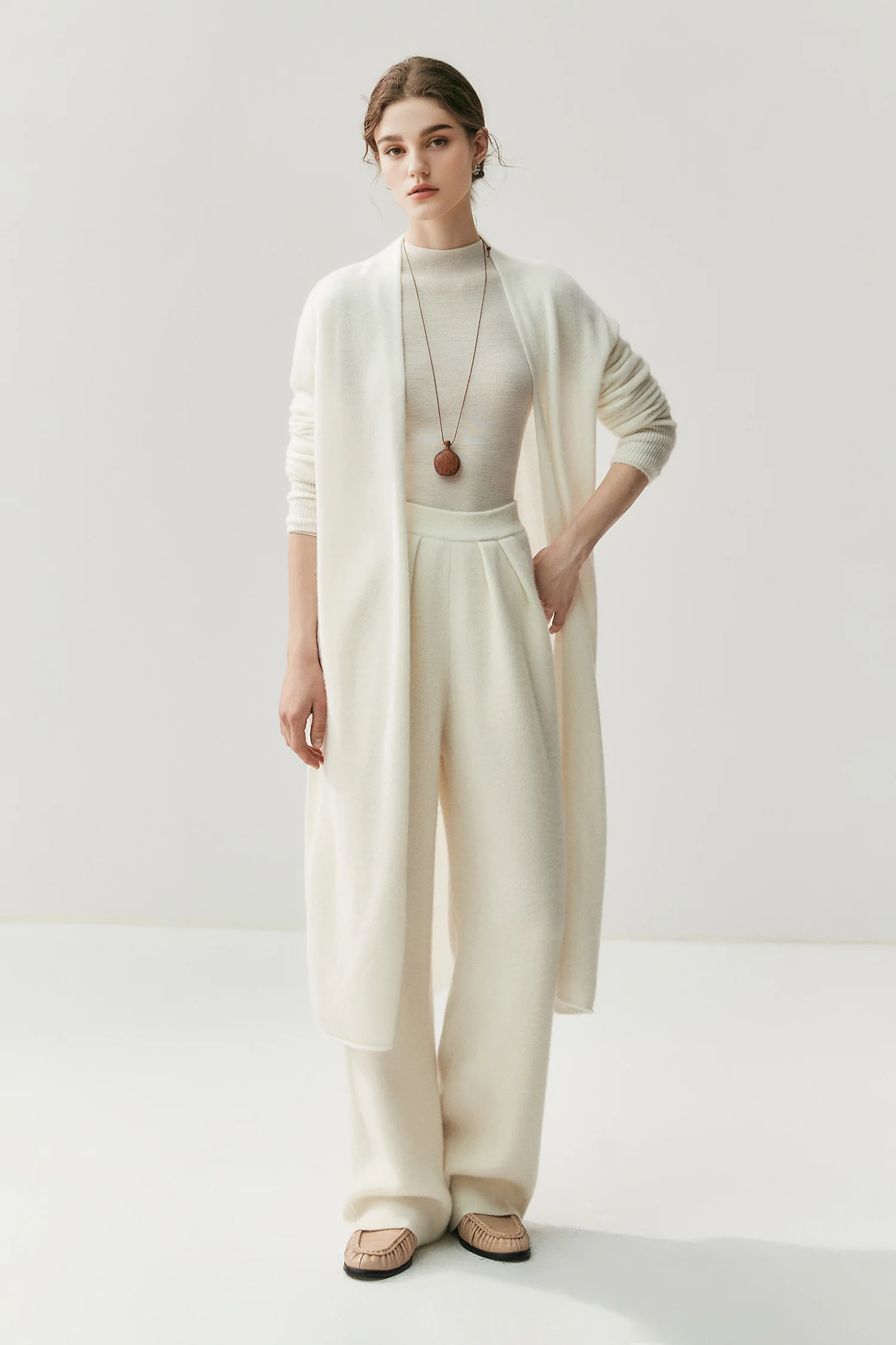 Could-Soft Cashmere-Merino Open-Front Duster Cardigan - MIAOOOO