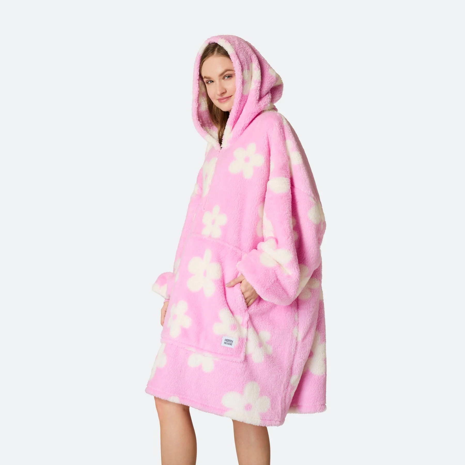 Pinker Blumen Teddy HappyHoodie