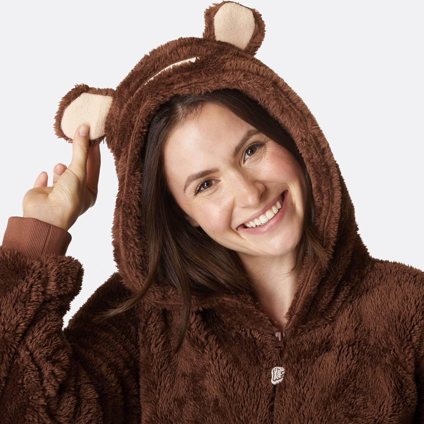 Brauner Teddybär Onesie Damen