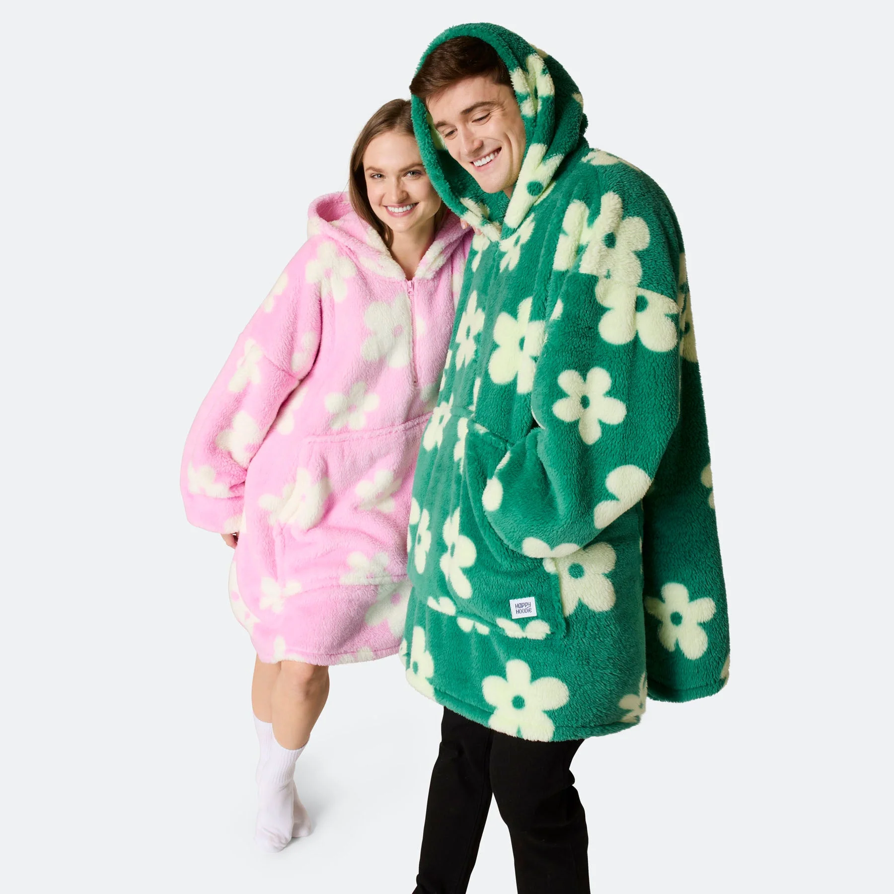 Grüner Blumen Teddy HappyHoodie