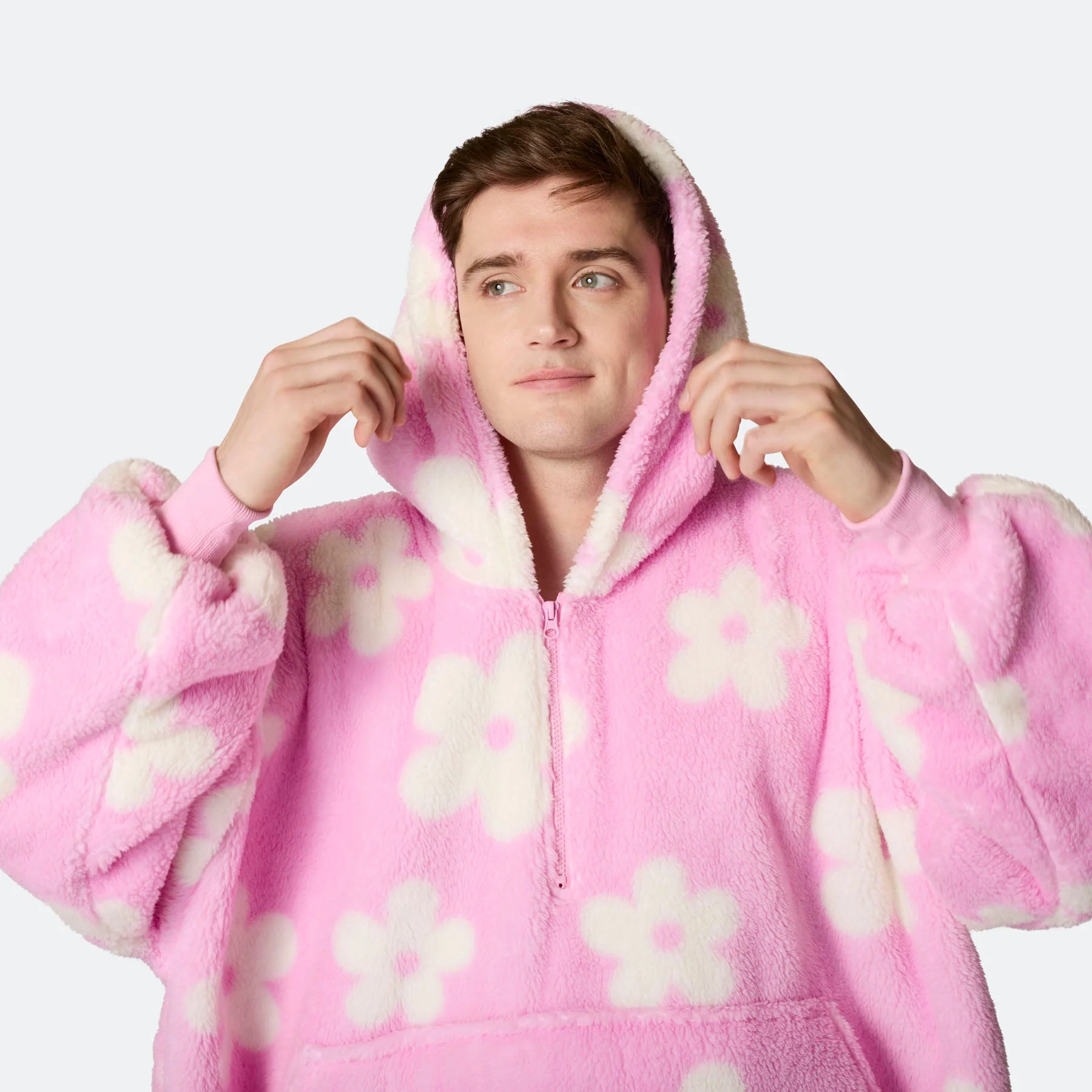 Pinker Blumen Teddy HappyHoodie