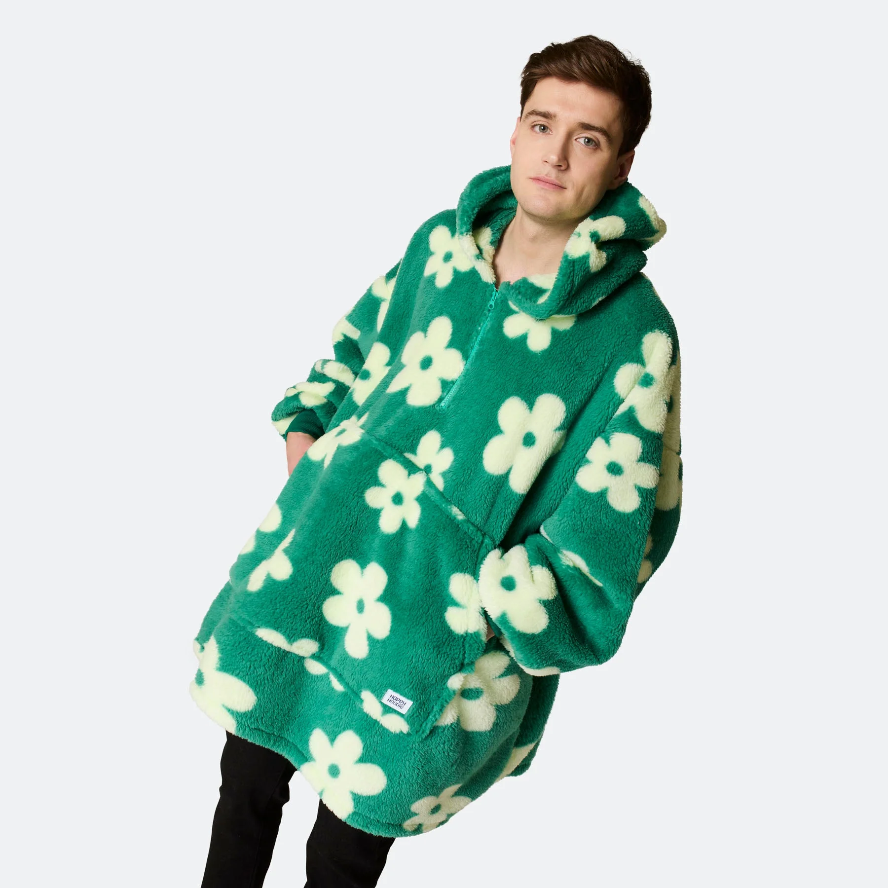 Grüner Blumen Teddy HappyHoodie