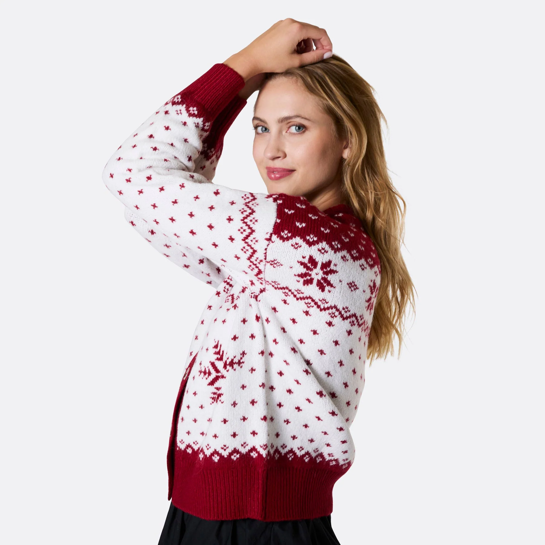 Roter Weihnachts-Cardigan Damen