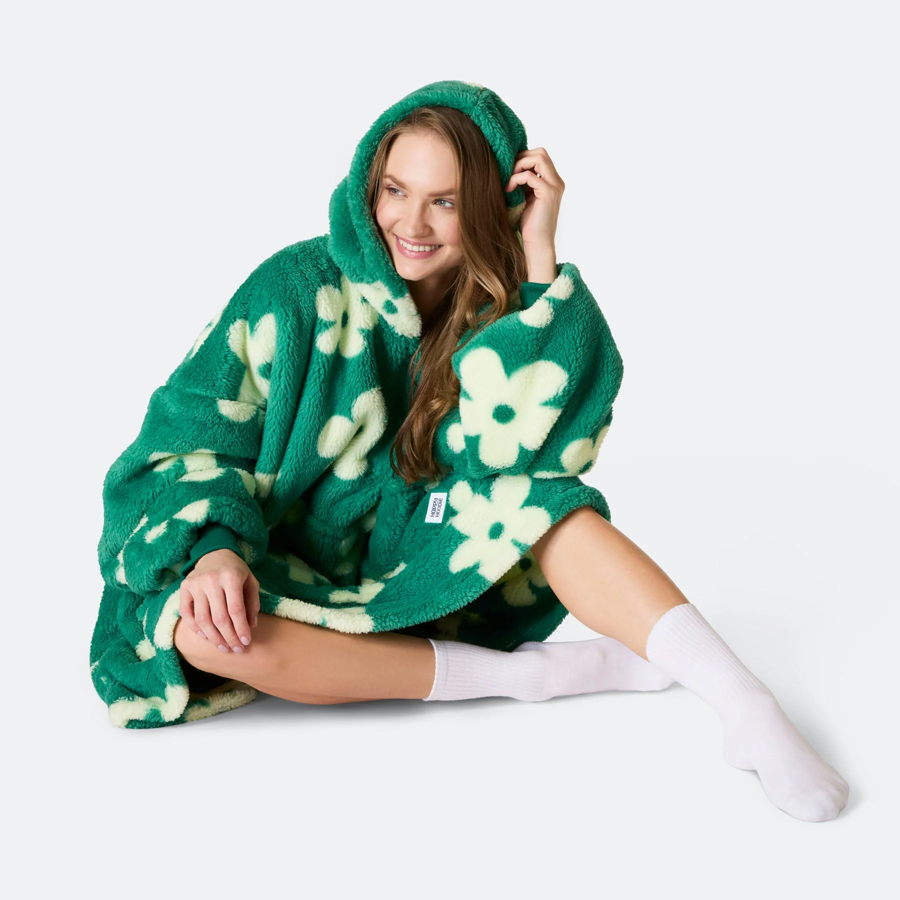 Grüner Blumen Teddy HappyHoodie