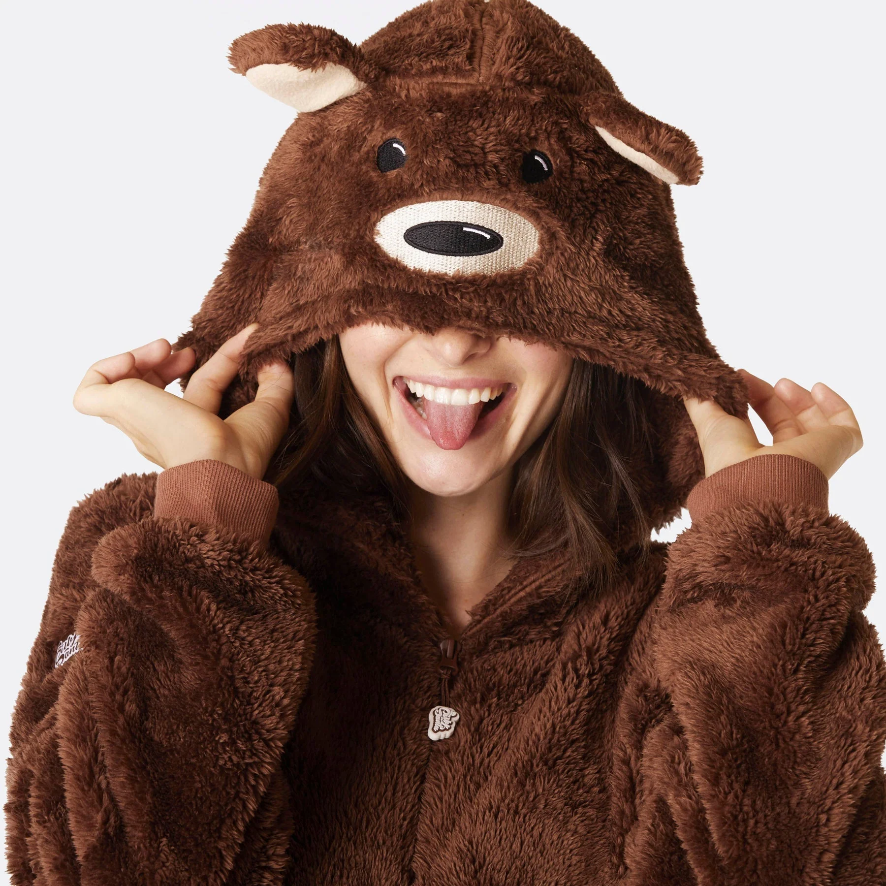 Brauner Teddybär Onesie Damen