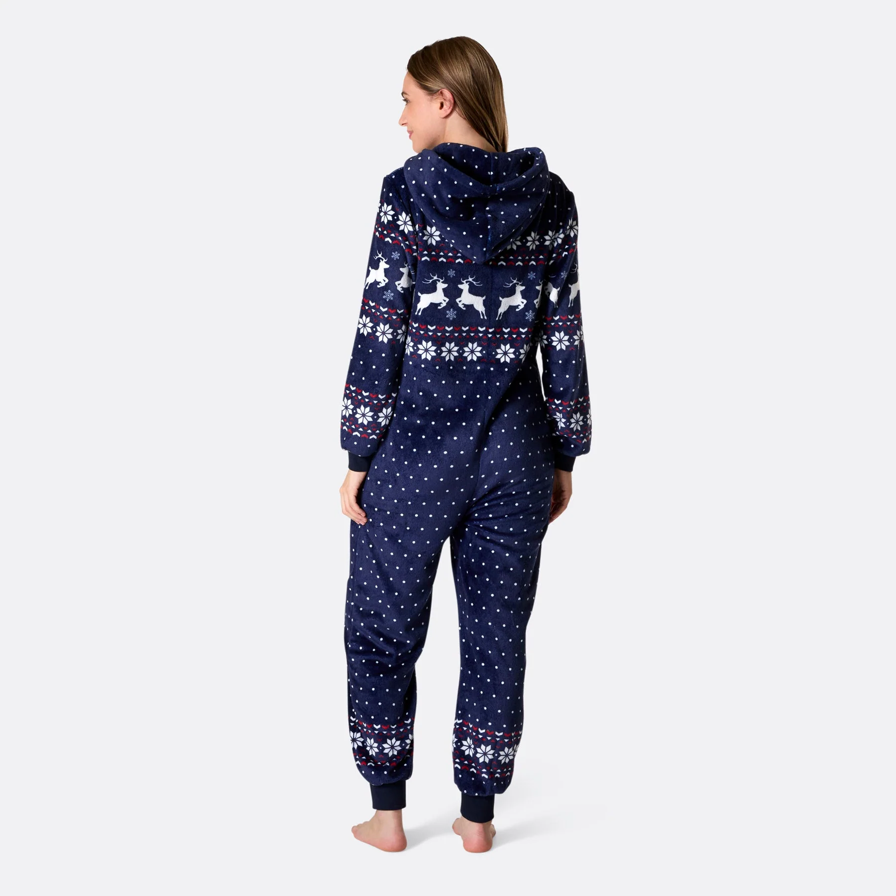 Blauer Weihnachts-Onesie Damen