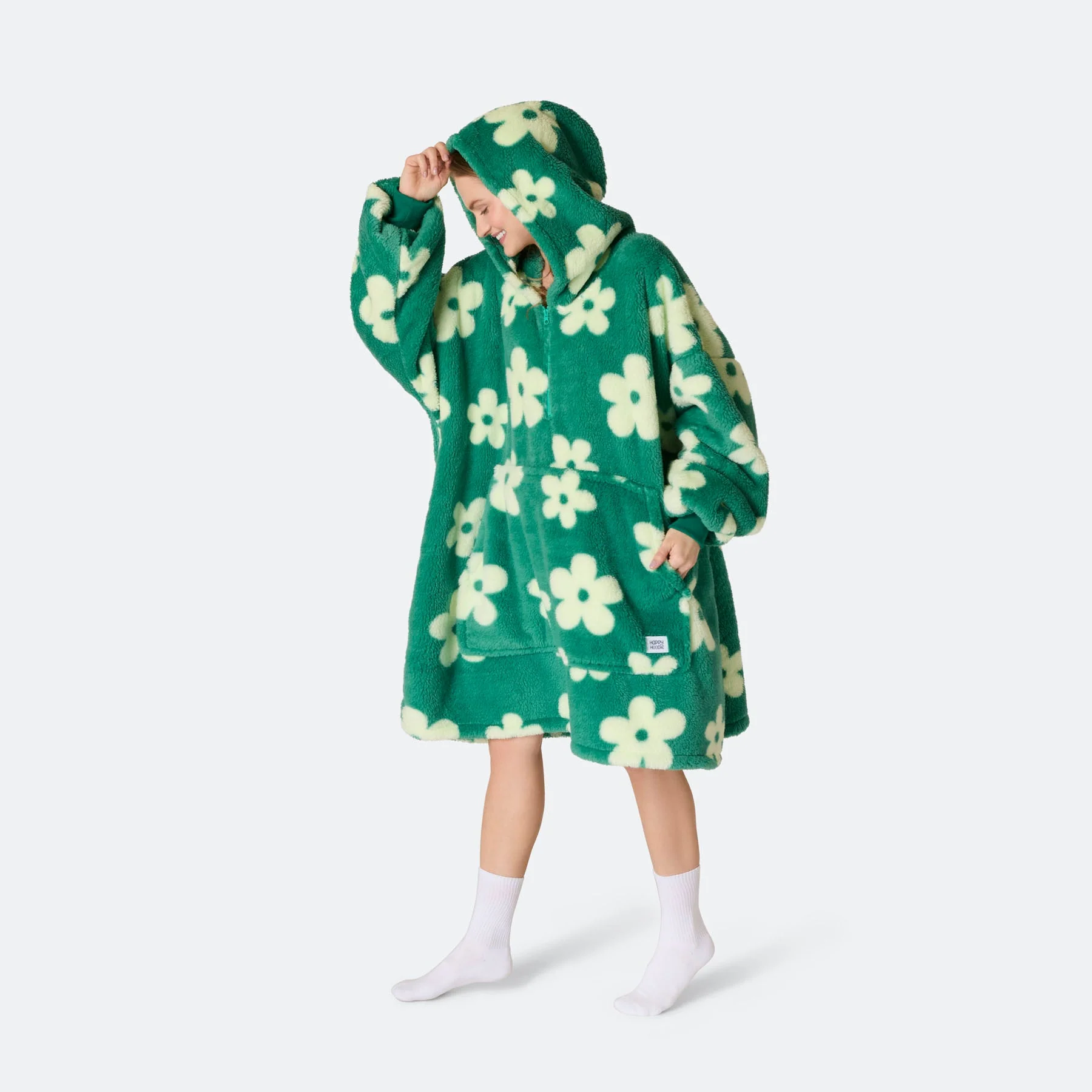 Grüner Blumen Teddy HappyHoodie