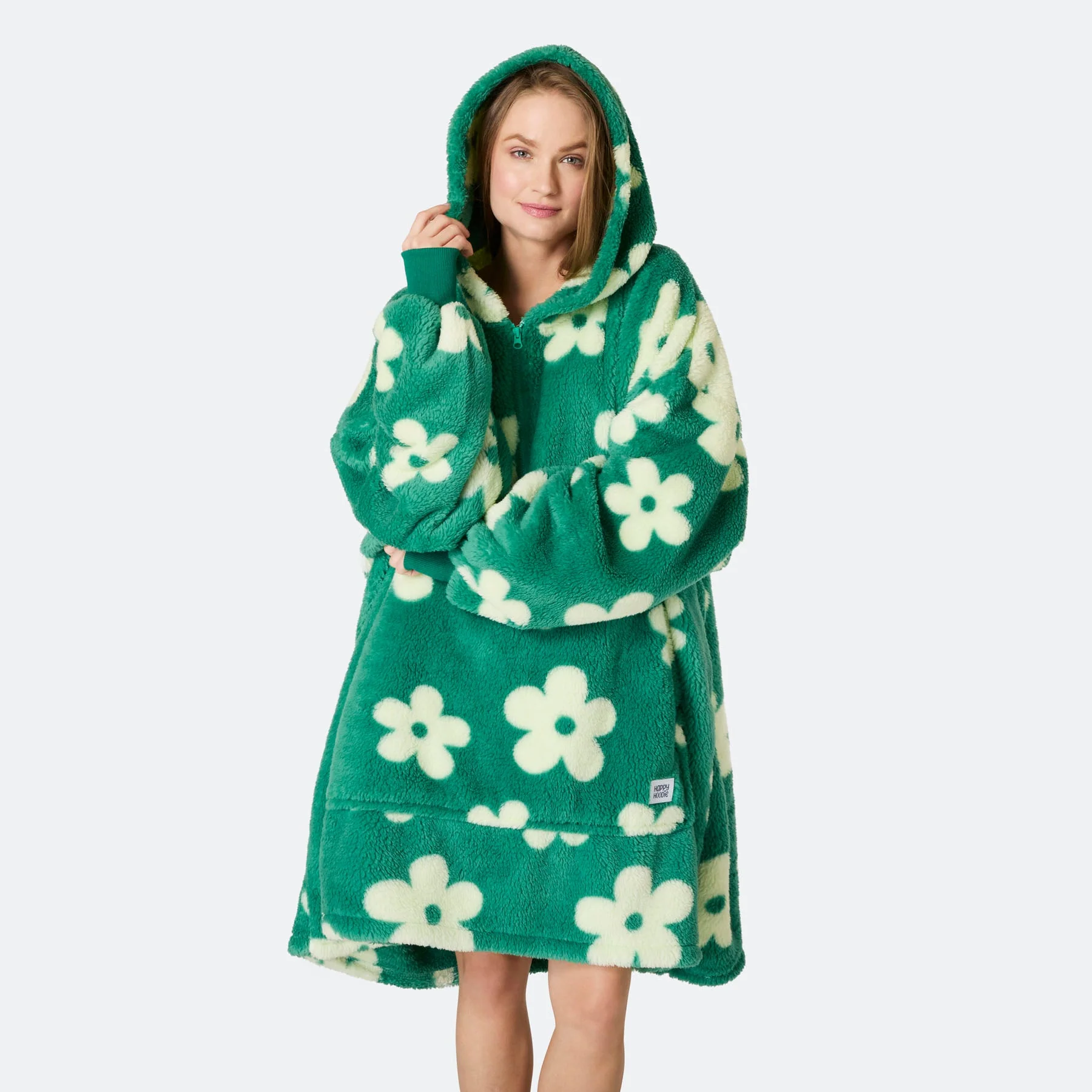 Grüner Blumen Teddy HappyHoodie