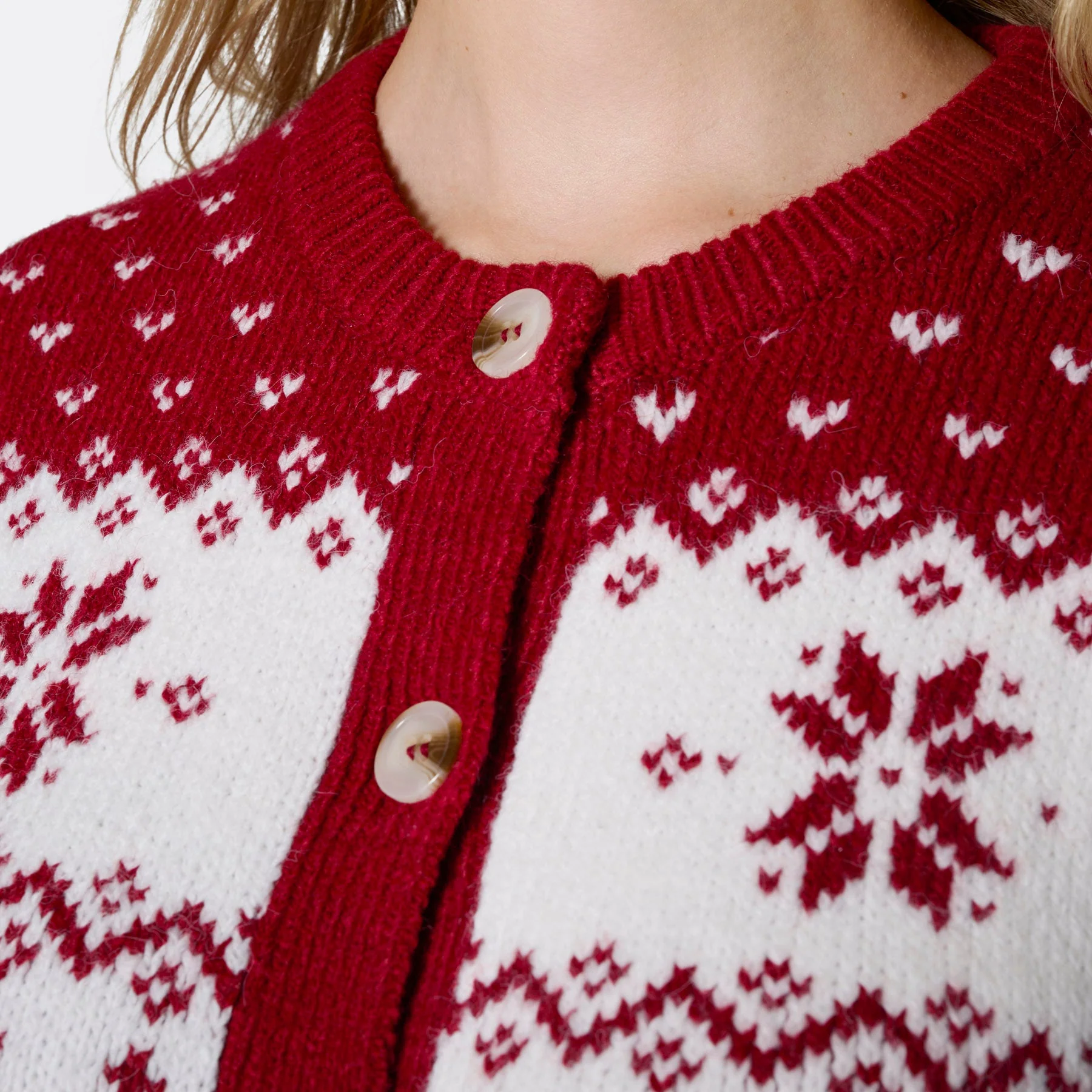 Roter Weihnachts-Cardigan Damen